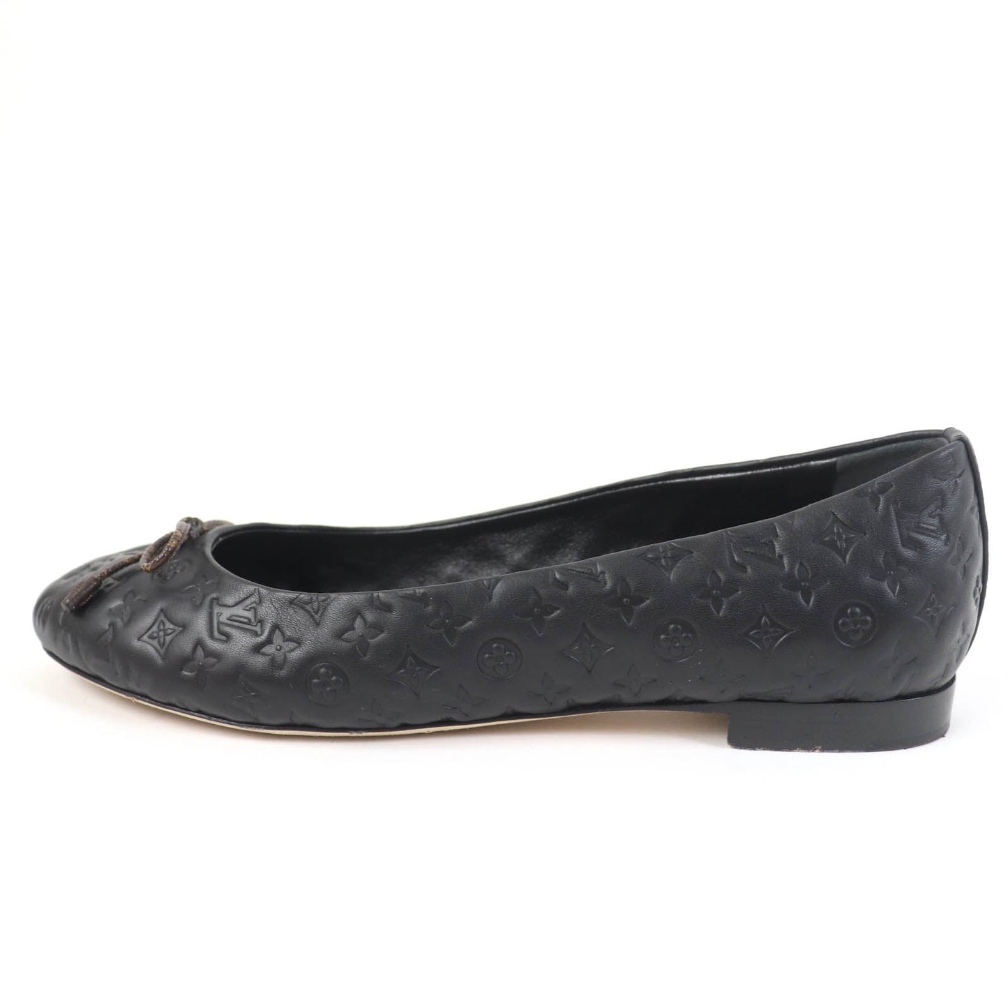 LOUIS VUITTON Ballet shoes leather black Nina Line Ballerina 36