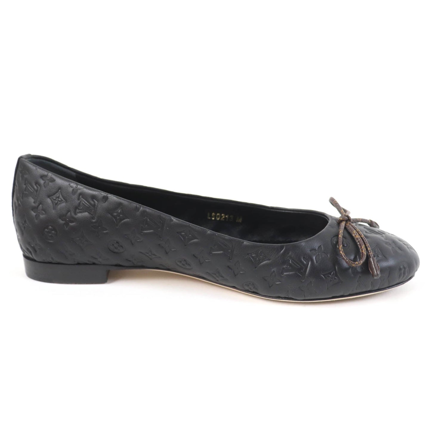 LOUIS VUITTON Ballet shoes leather black Nina Line Ballerina 36