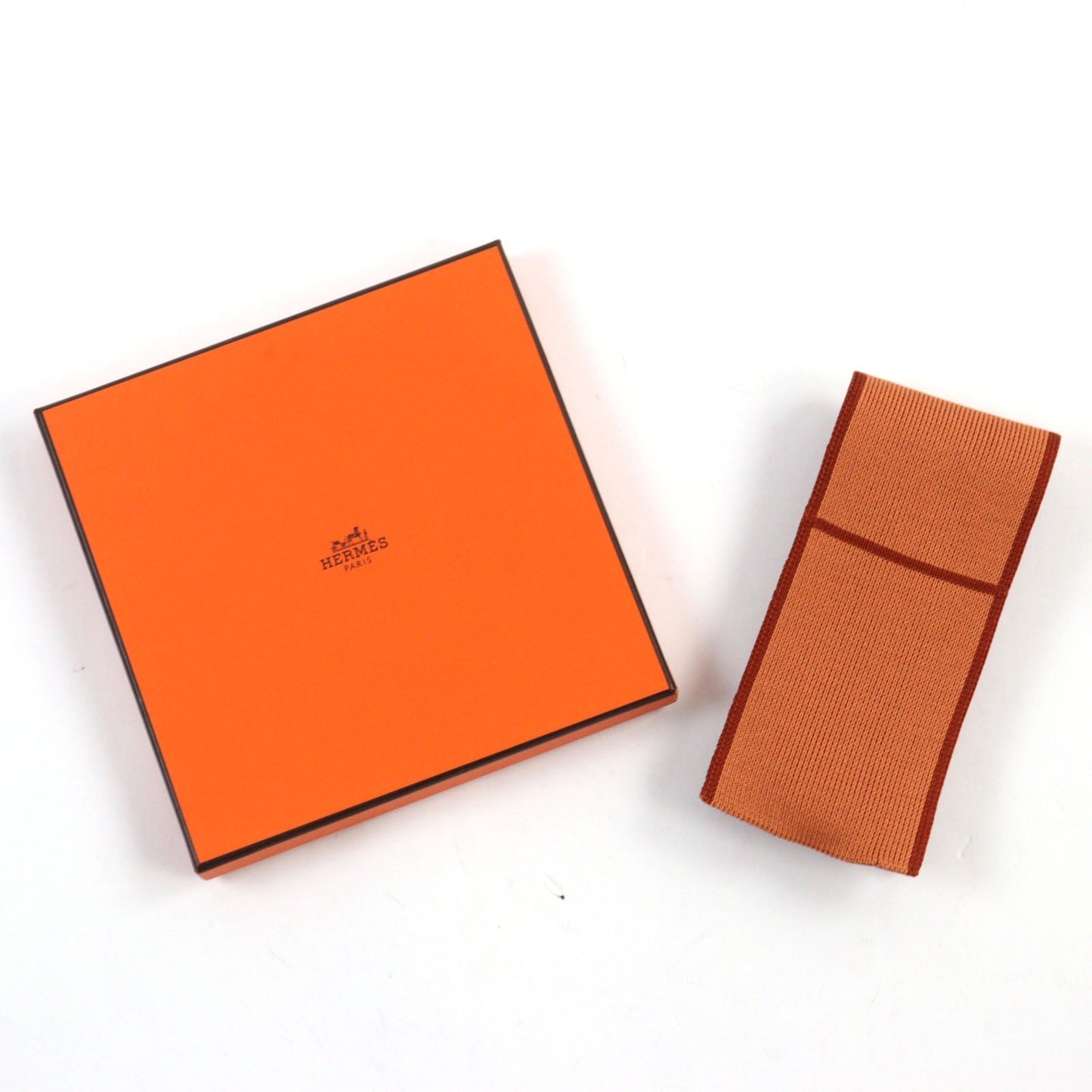 HERMES tie silk Bordeaux Orange