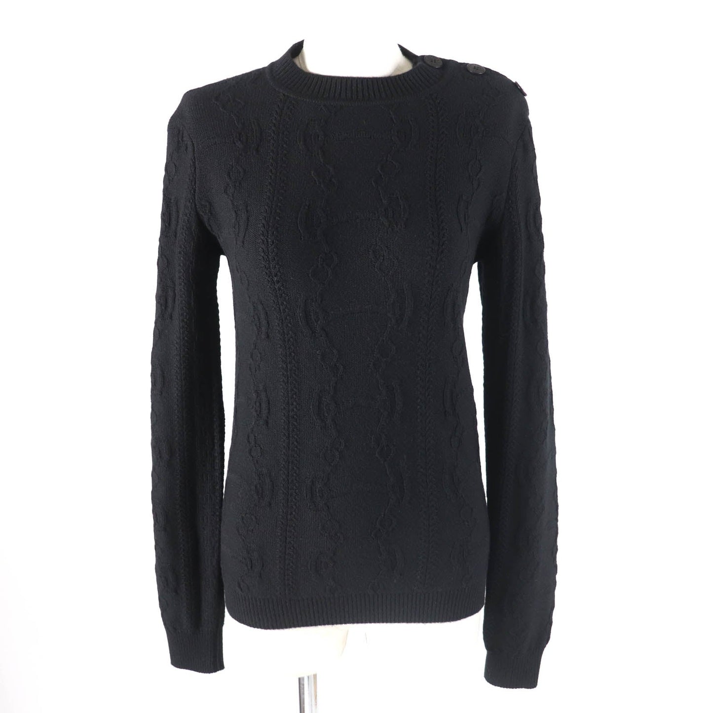HERMES knit 2H2644D6 Main: 80% wool, Main: 20% cashmere, Part: 74% wool, Part: 19% cashmere, Part: 5% nylon black Women 34 Used