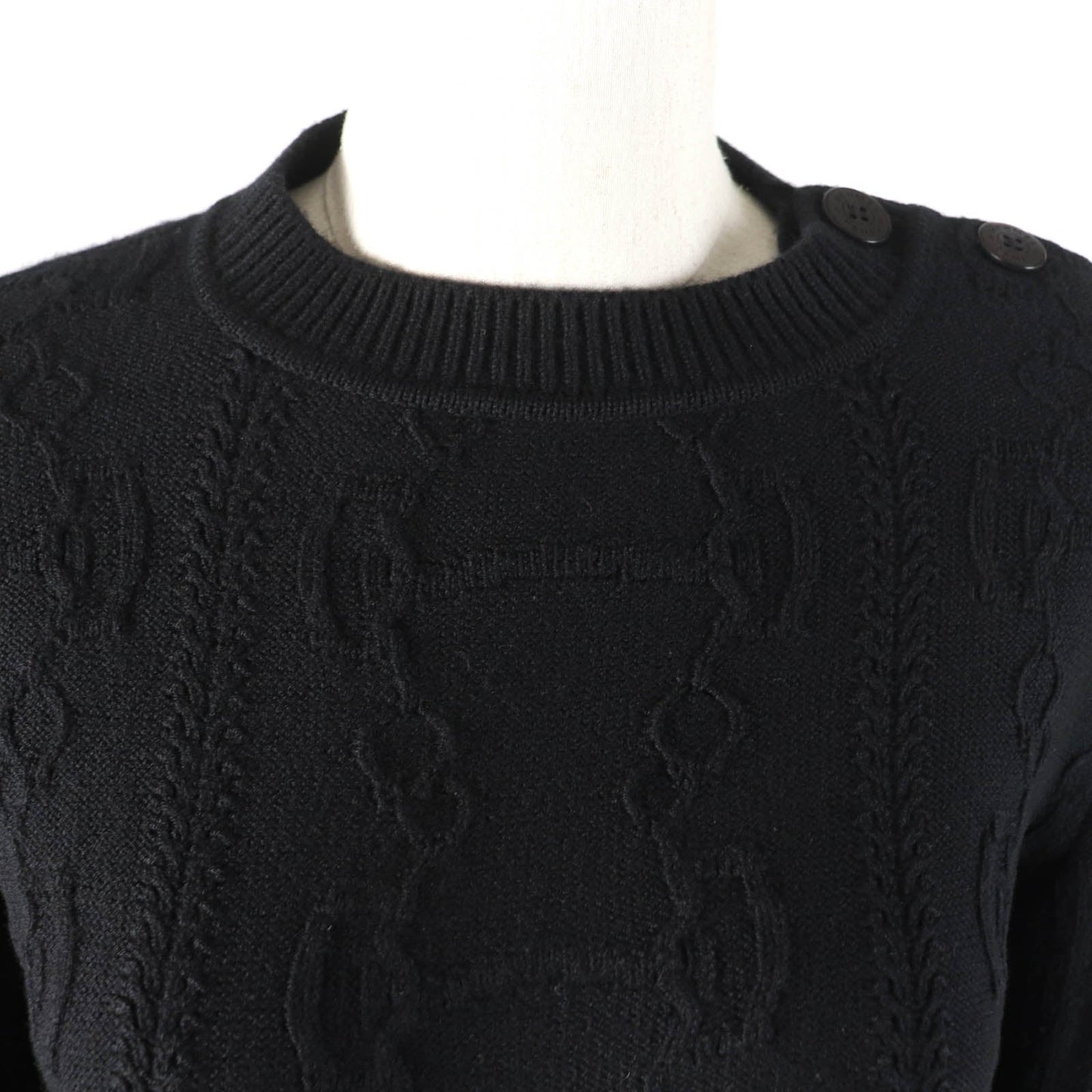 HERMES knit 2H2644D6 Main: 80% wool, Main: 20% cashmere, Part: 74% wool, Part: 19% cashmere, Part: 5% nylon black Women 34 Used