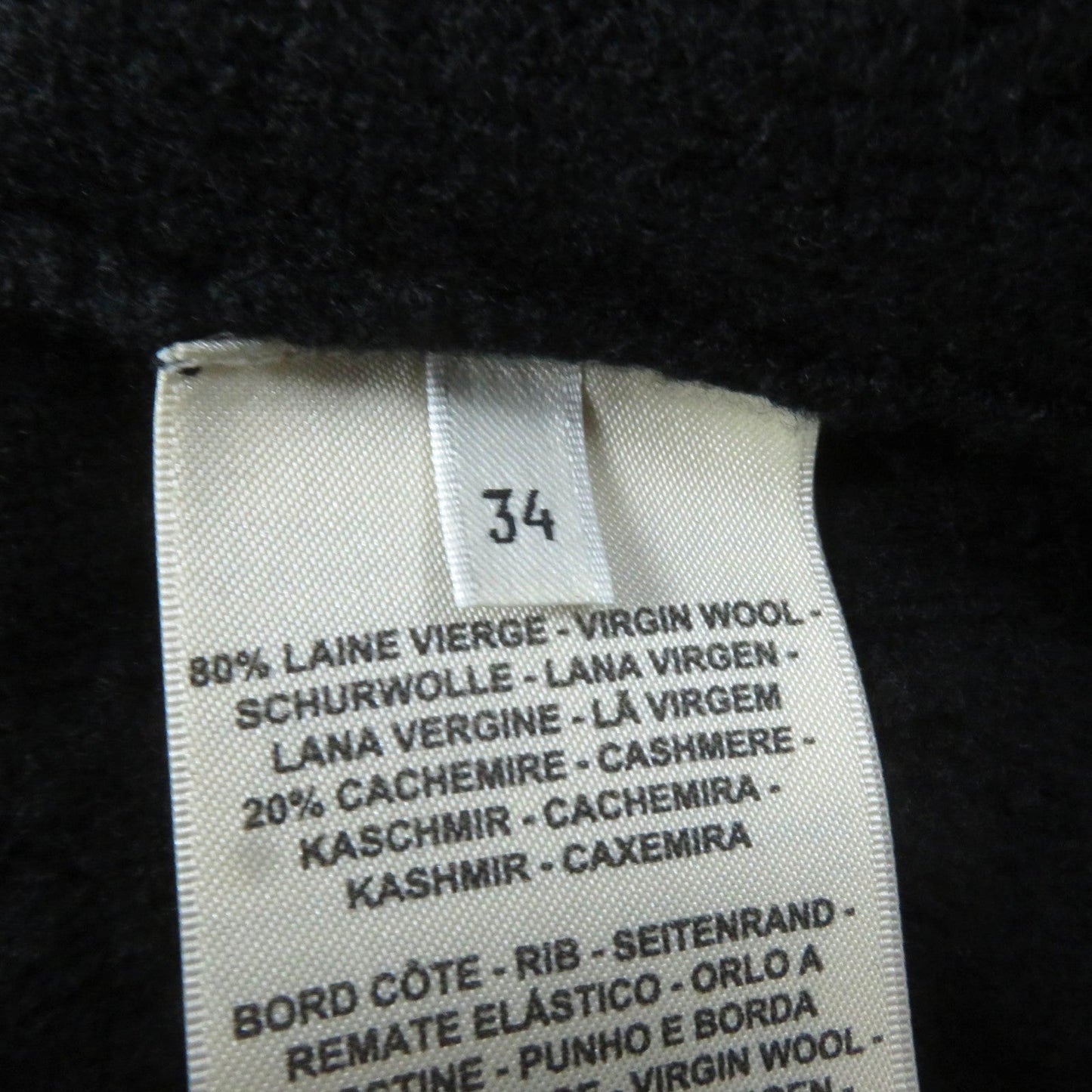 HERMES knit 2H2644D6 Main: 80% wool, Main: 20% cashmere, Part: 74% wool, Part: 19% cashmere, Part: 5% nylon black Women 34 Used