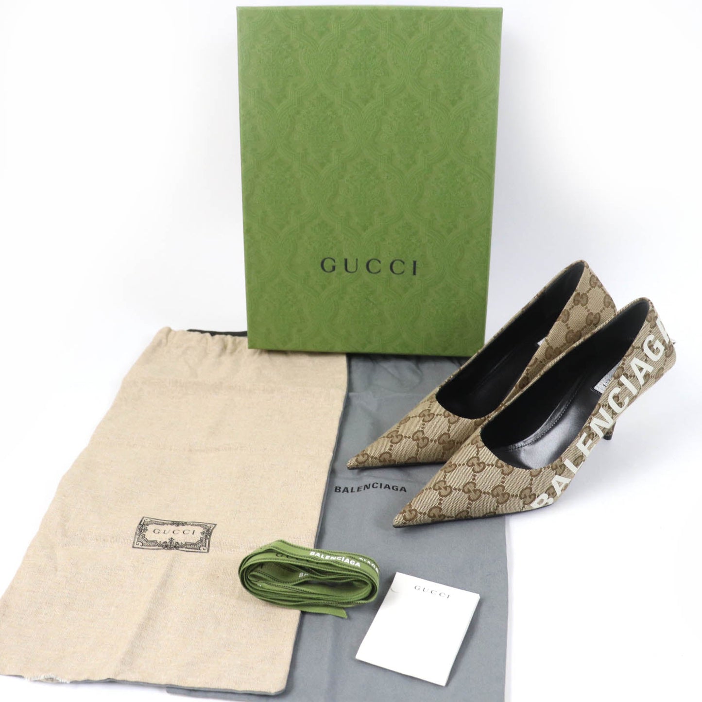 GUCCI pumps 676603 GG canvas Brown type 36