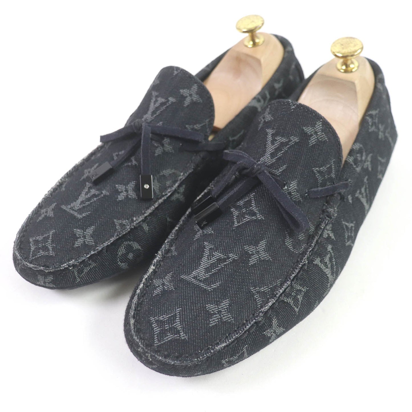 LOUIS VUITTON Flat shoes Monogram denim Indigo blue LV Driver Line 6.5