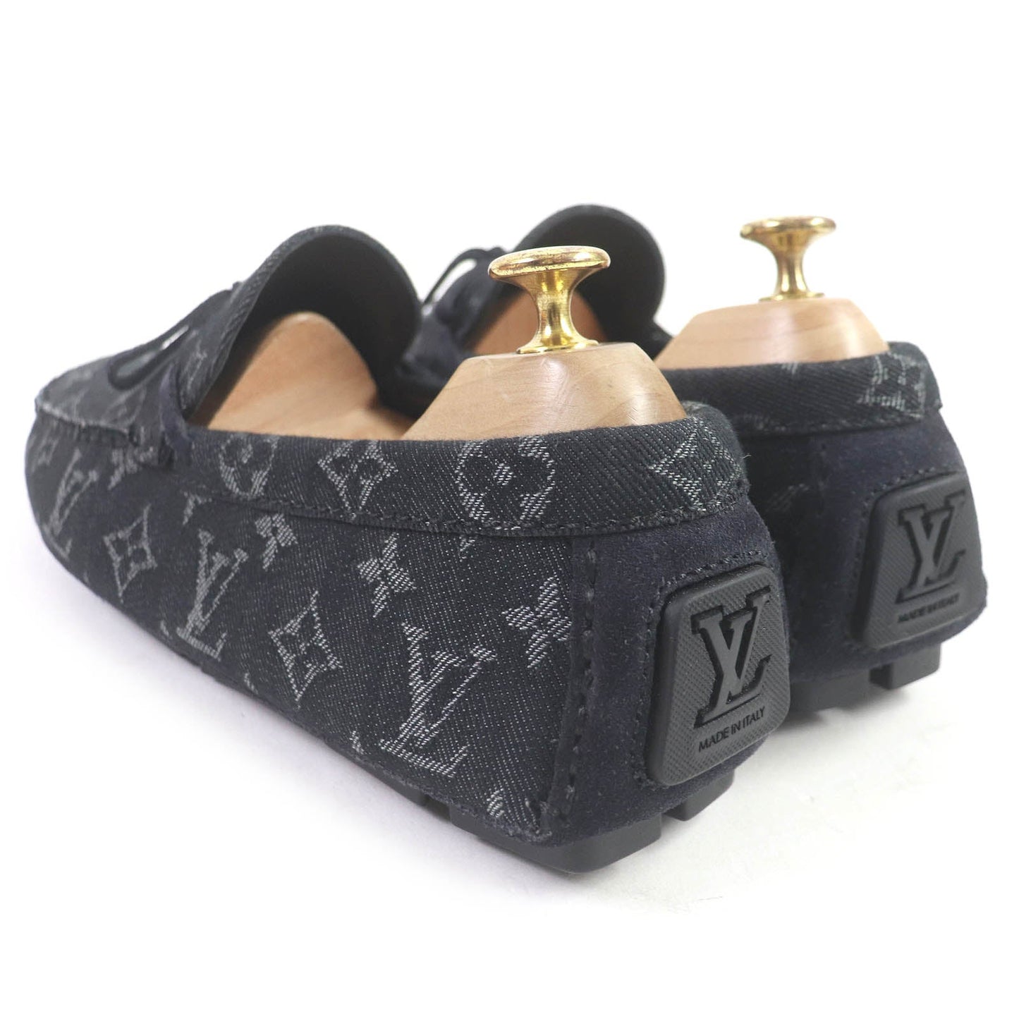 LOUIS VUITTON Flat shoes Monogram denim Indigo blue LV Driver Line 6.5