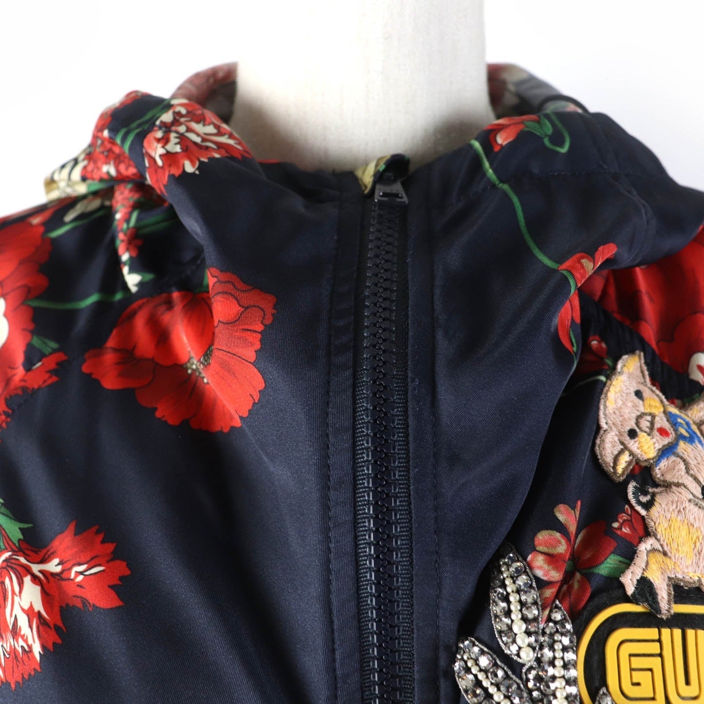 GUCCI Nylon jacket 528184 Nylon Navy multi-color 38