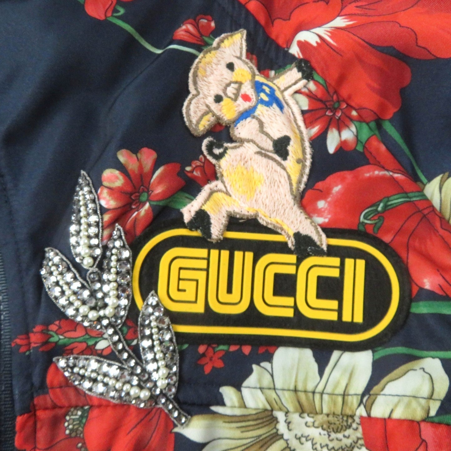 GUCCI Nylon jacket 528184 Nylon Navy multi-color 38