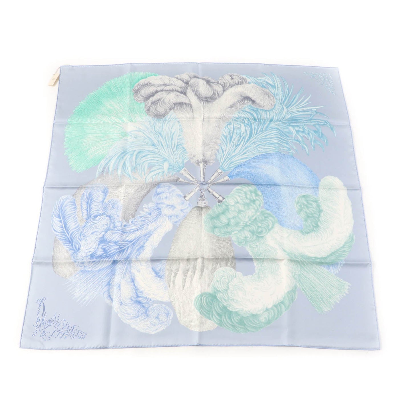 HERMES scarf silk Multi Carre90 PLUMETS ET PANACHES Feathers and feathers