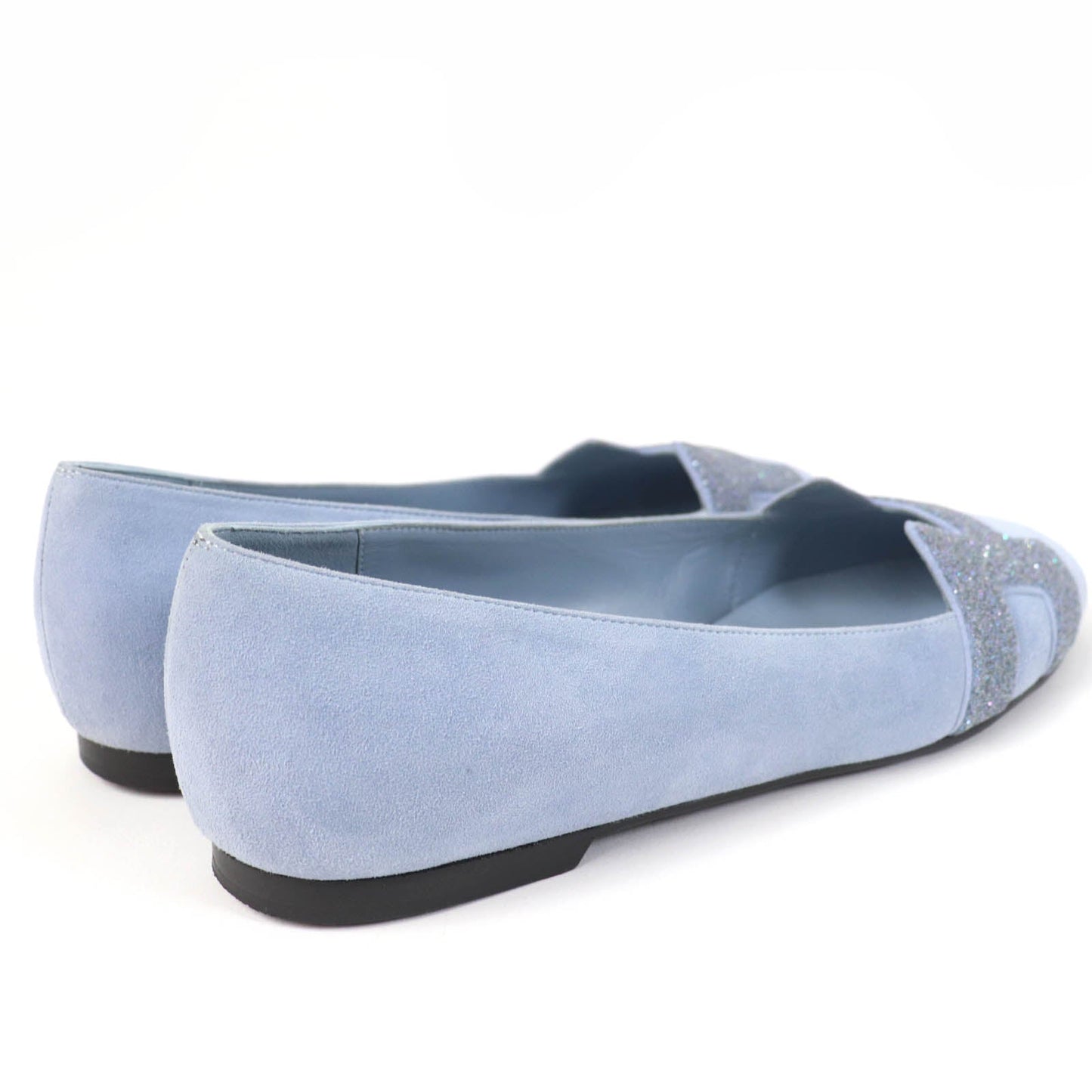 HERMES pumps Suede leather Light blue 37