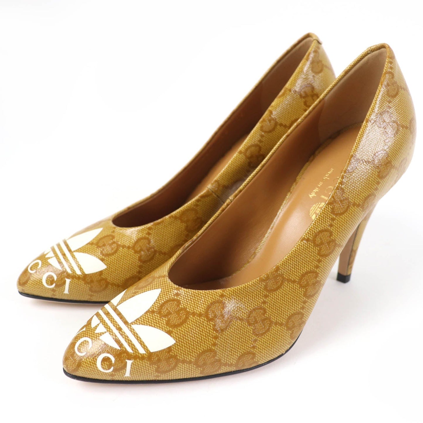 GUCCI pumps 702221 GG crystal Brown 35