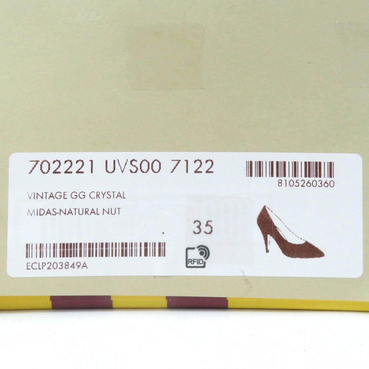 GUCCI pumps 702221 GG crystal Brown 35