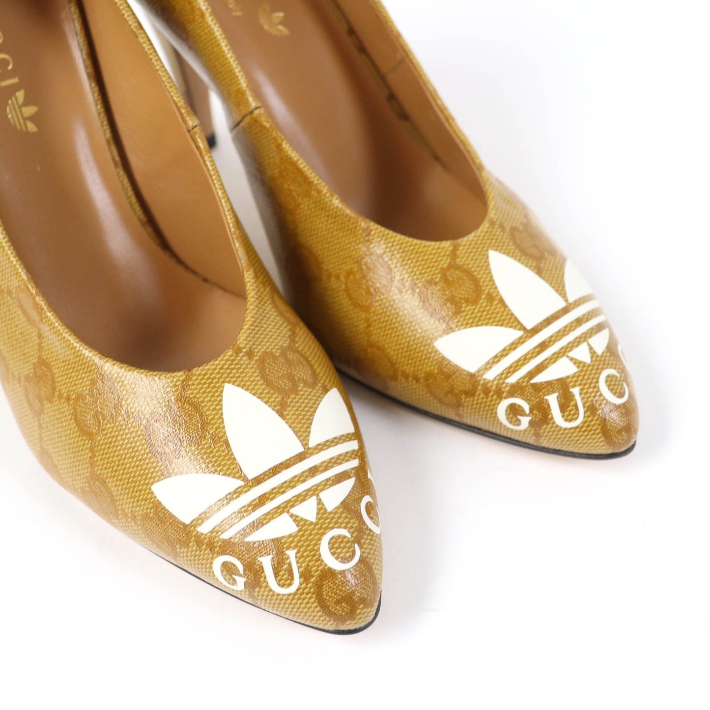 GUCCI pumps 702221 GG crystal Brown 35