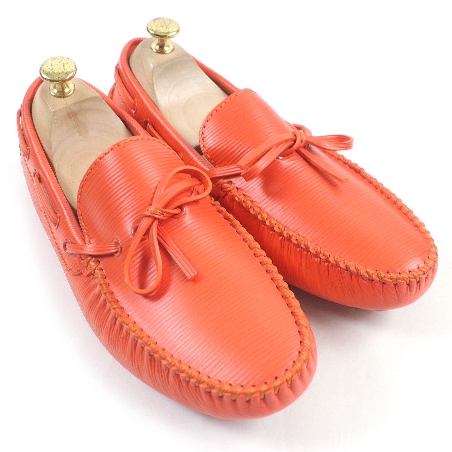 LOUIS VUITTON Flat shoes leather Orange Arizona line 6.5