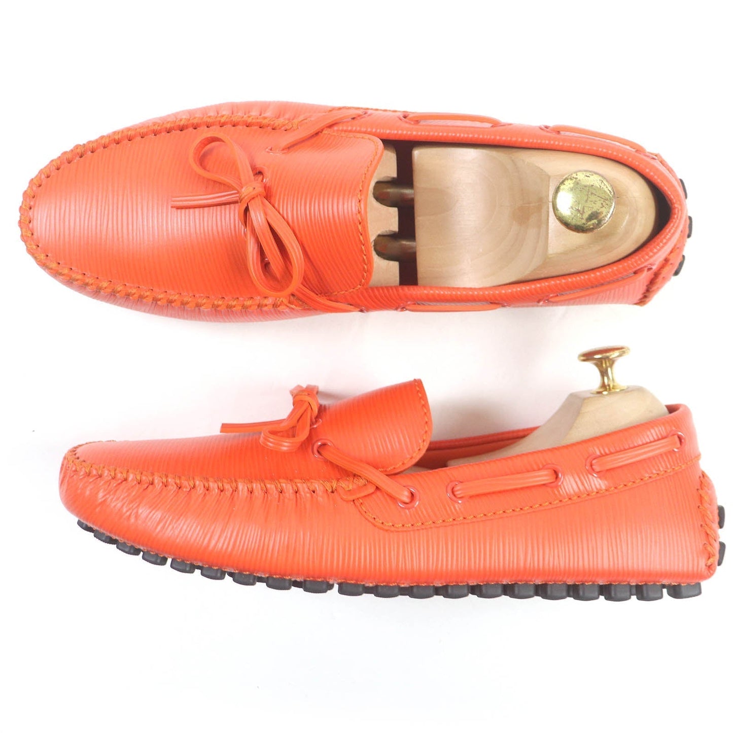 LOUIS VUITTON Flat shoes leather Orange Arizona line 6.5