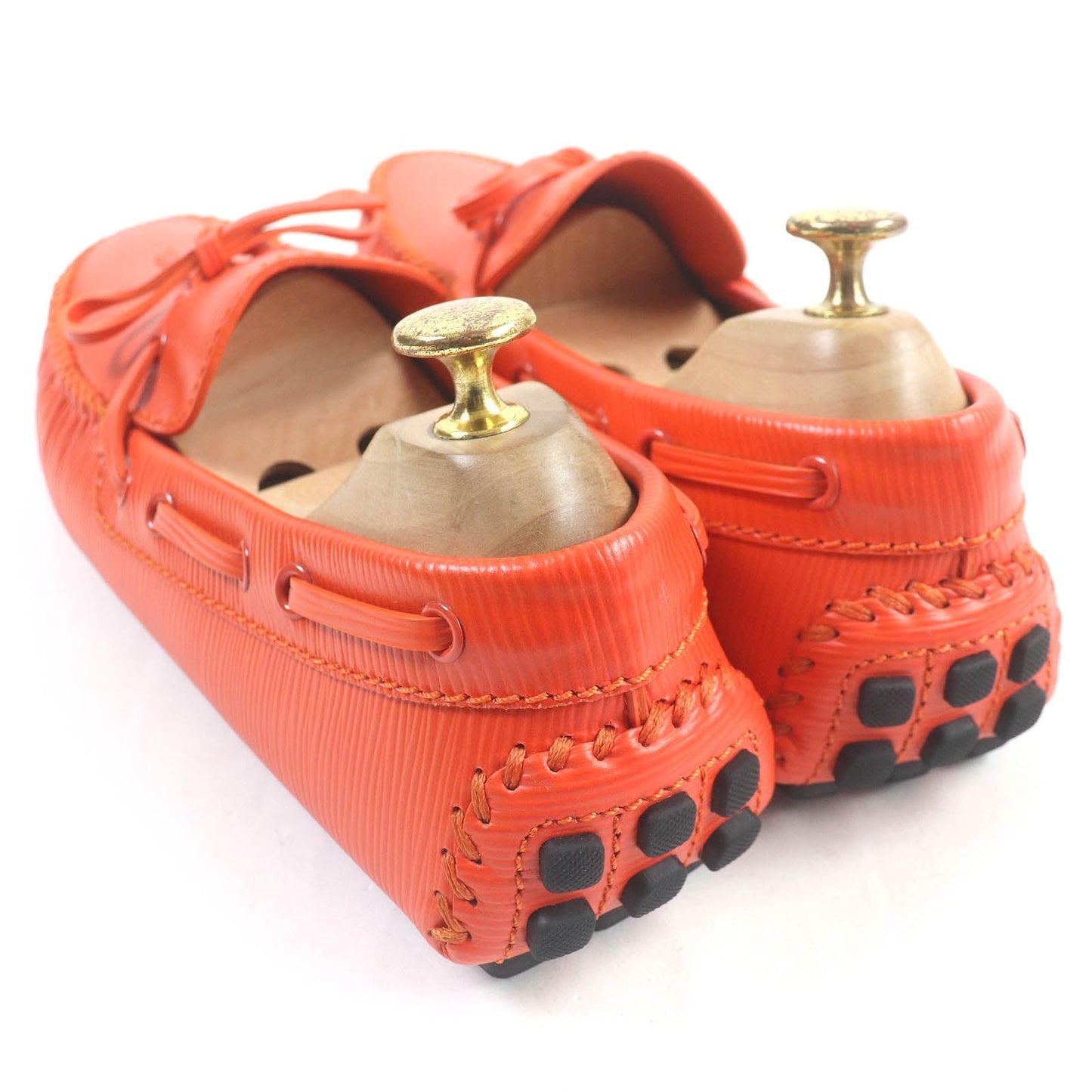 LOUIS VUITTON Flat shoes leather Orange Arizona line 6.5