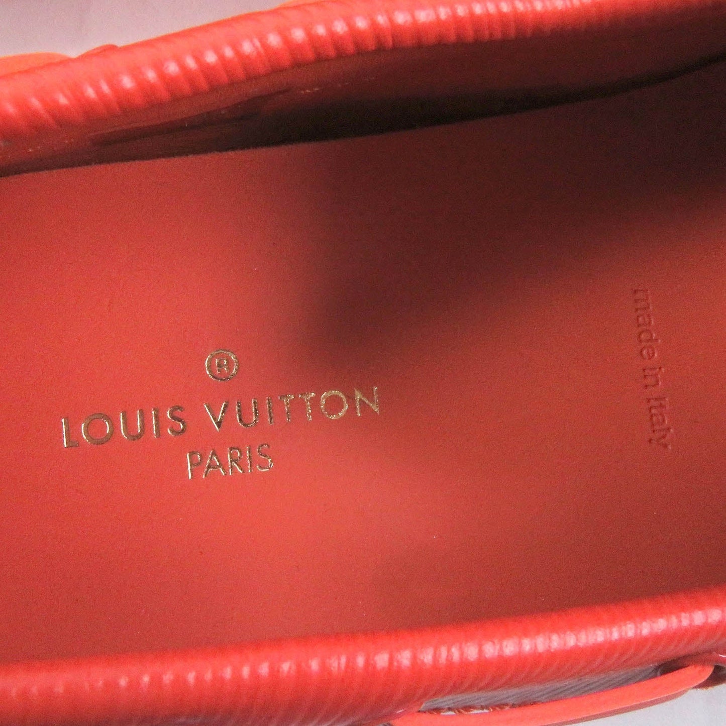 LOUIS VUITTON Flat shoes leather Orange Arizona line 6.5