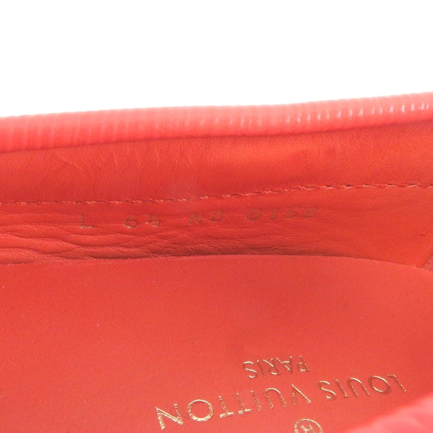 LOUIS VUITTON Flat shoes leather Orange Arizona line 6.5