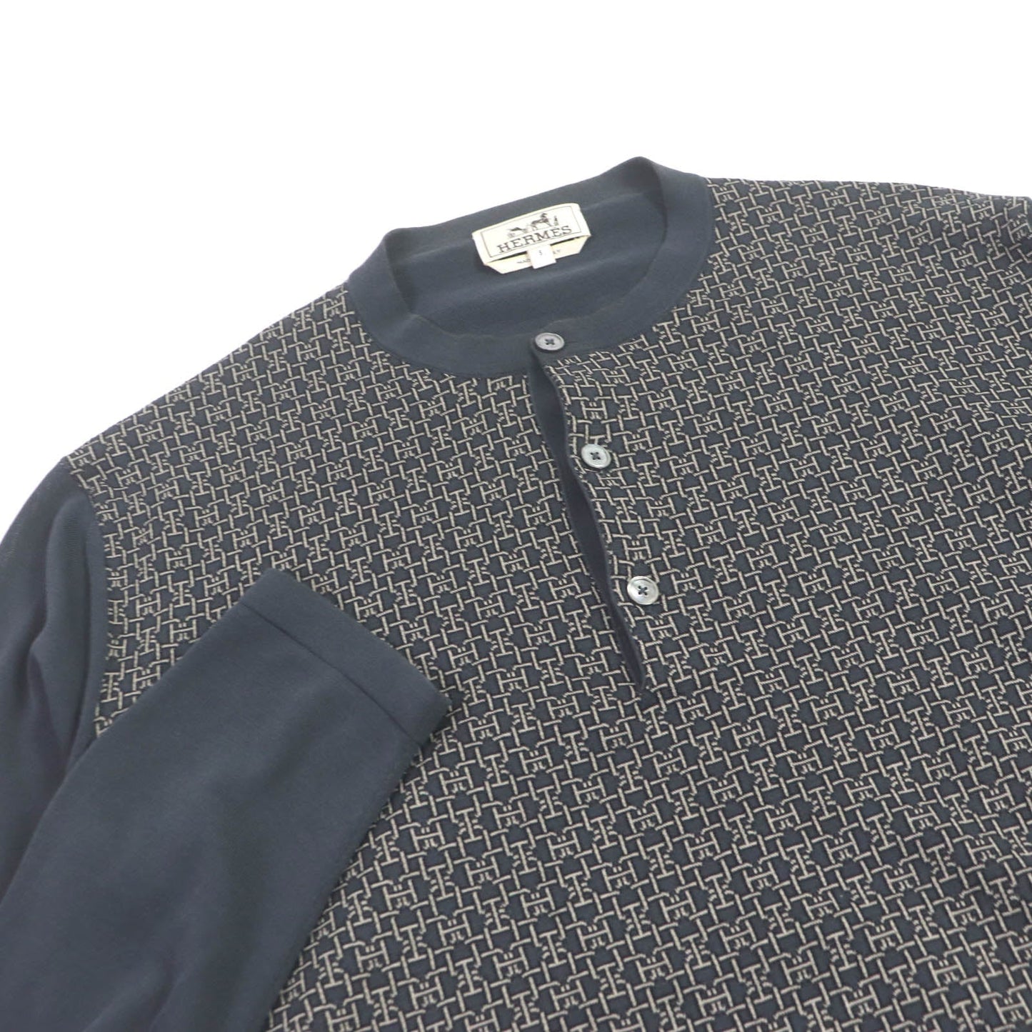 HERMES sweater cotton charcoal S