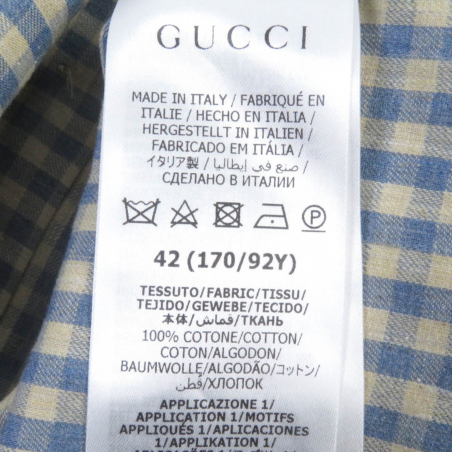 GUCCI Long sleeve shirt 734889 cotton blue 42