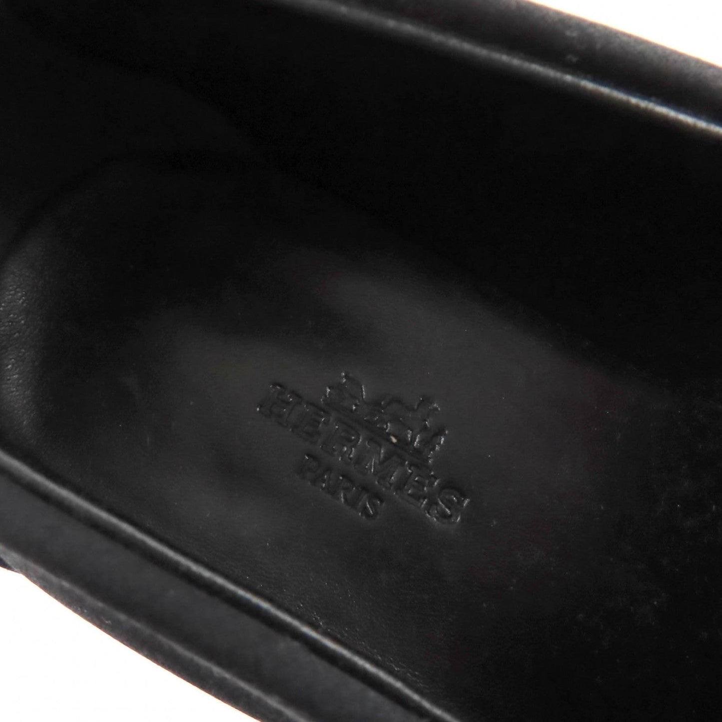 HERMES Moccasin Satin black Desting 37