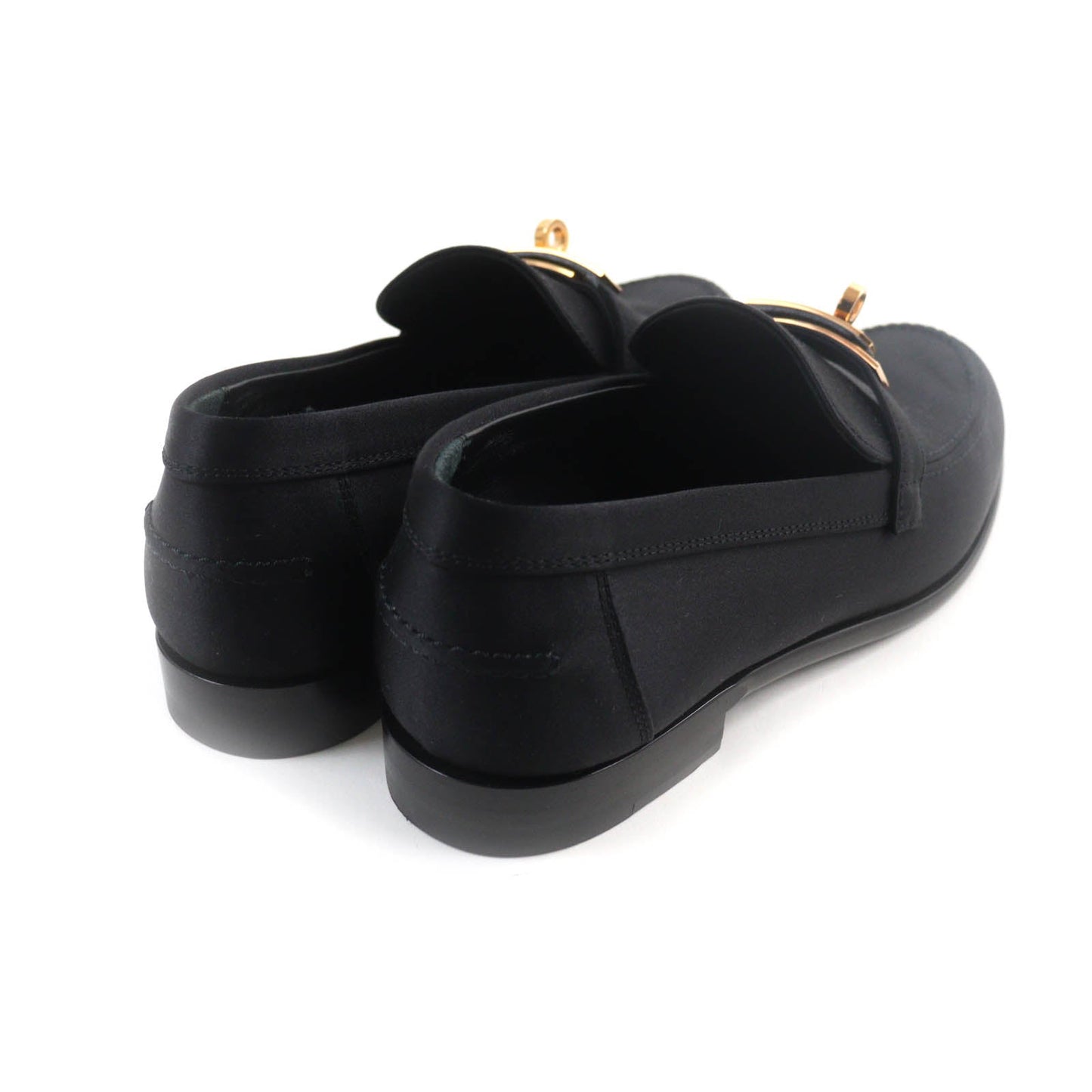 HERMES Moccasin Satin black Desting 37