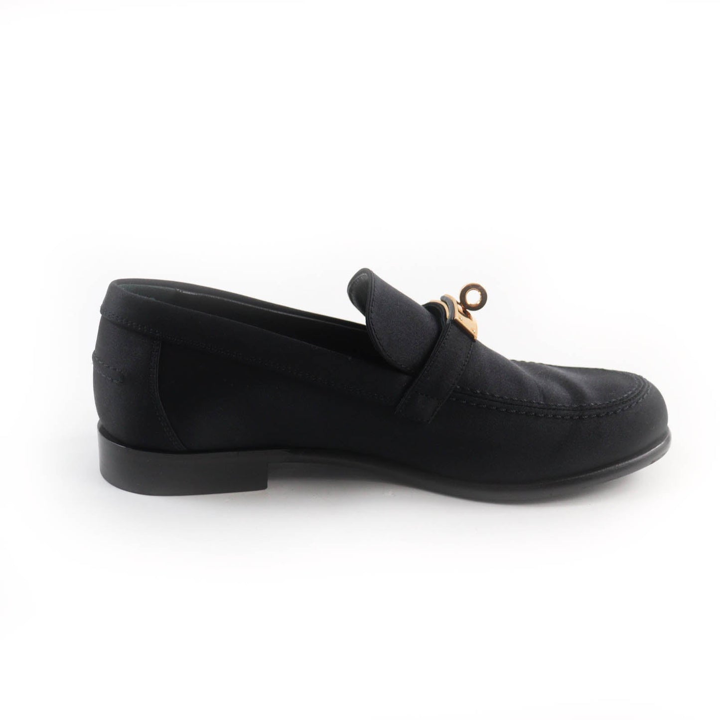 HERMES Moccasin Satin black Desting 37