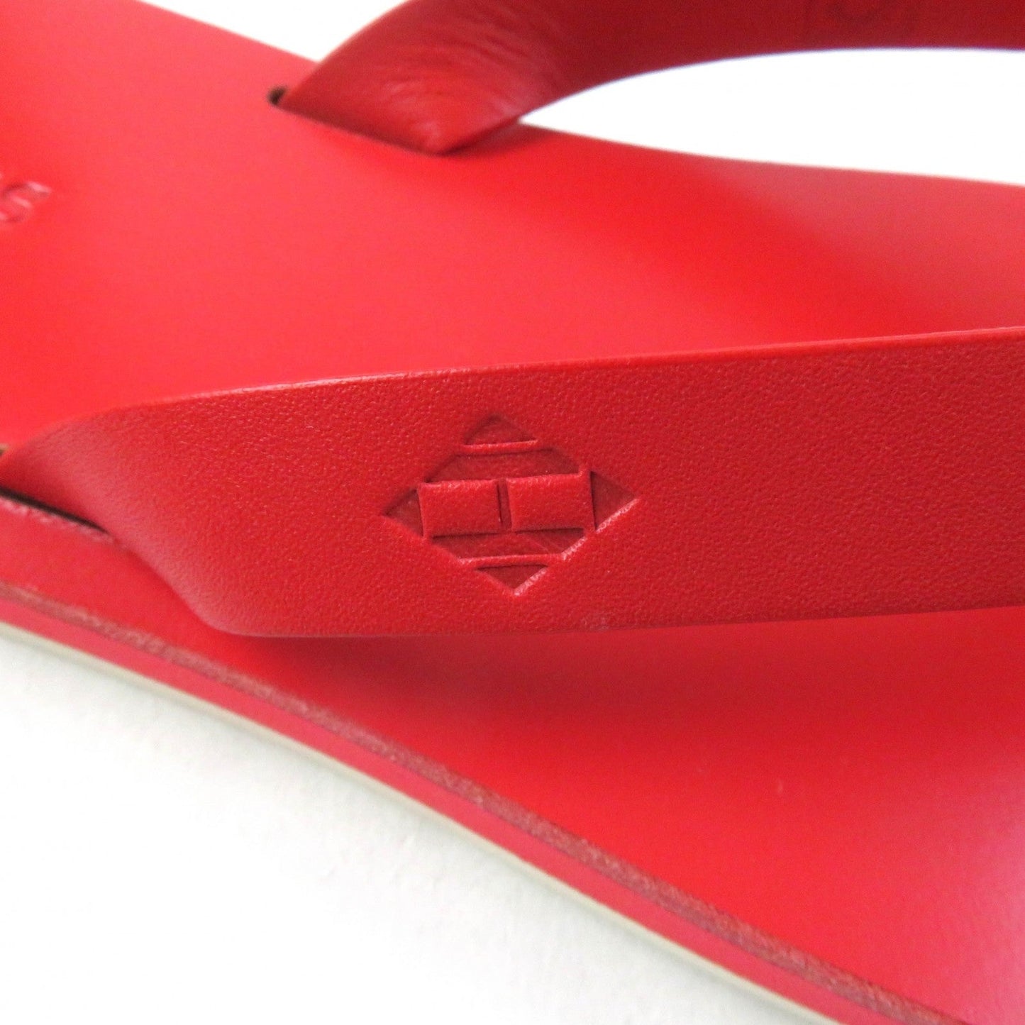 HERMES Sandals leather Red SUMMER 37