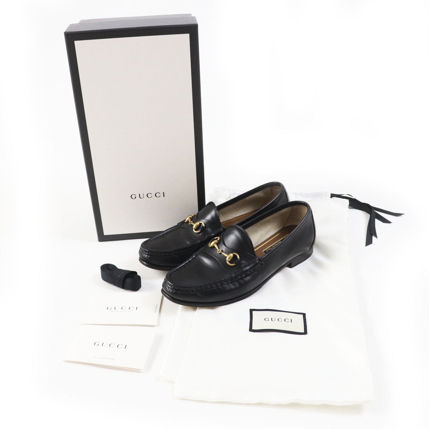 GUCCI loafers leather black 36