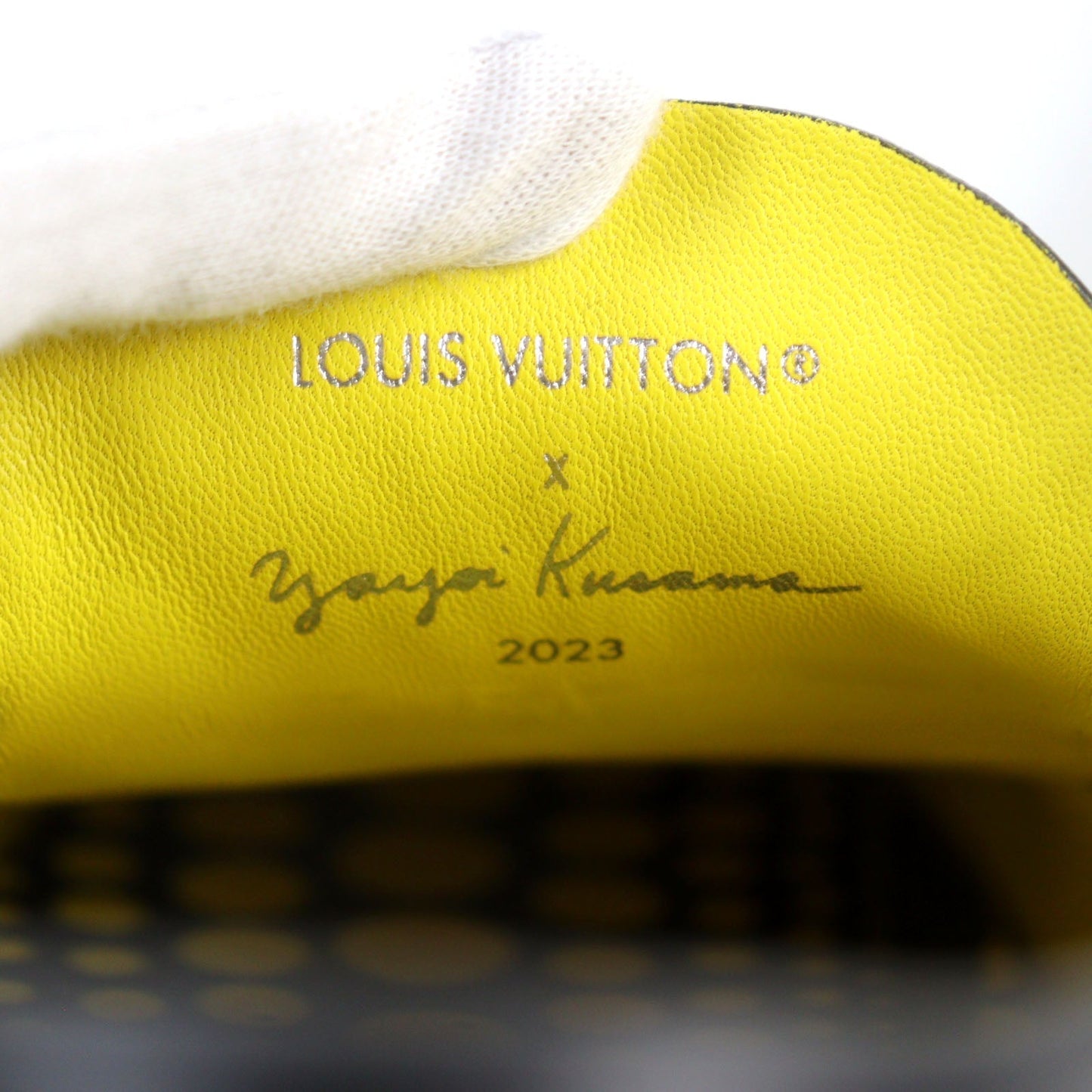 LOUIS VUITTON Flat shoes leather Black yellow LV driver line 7