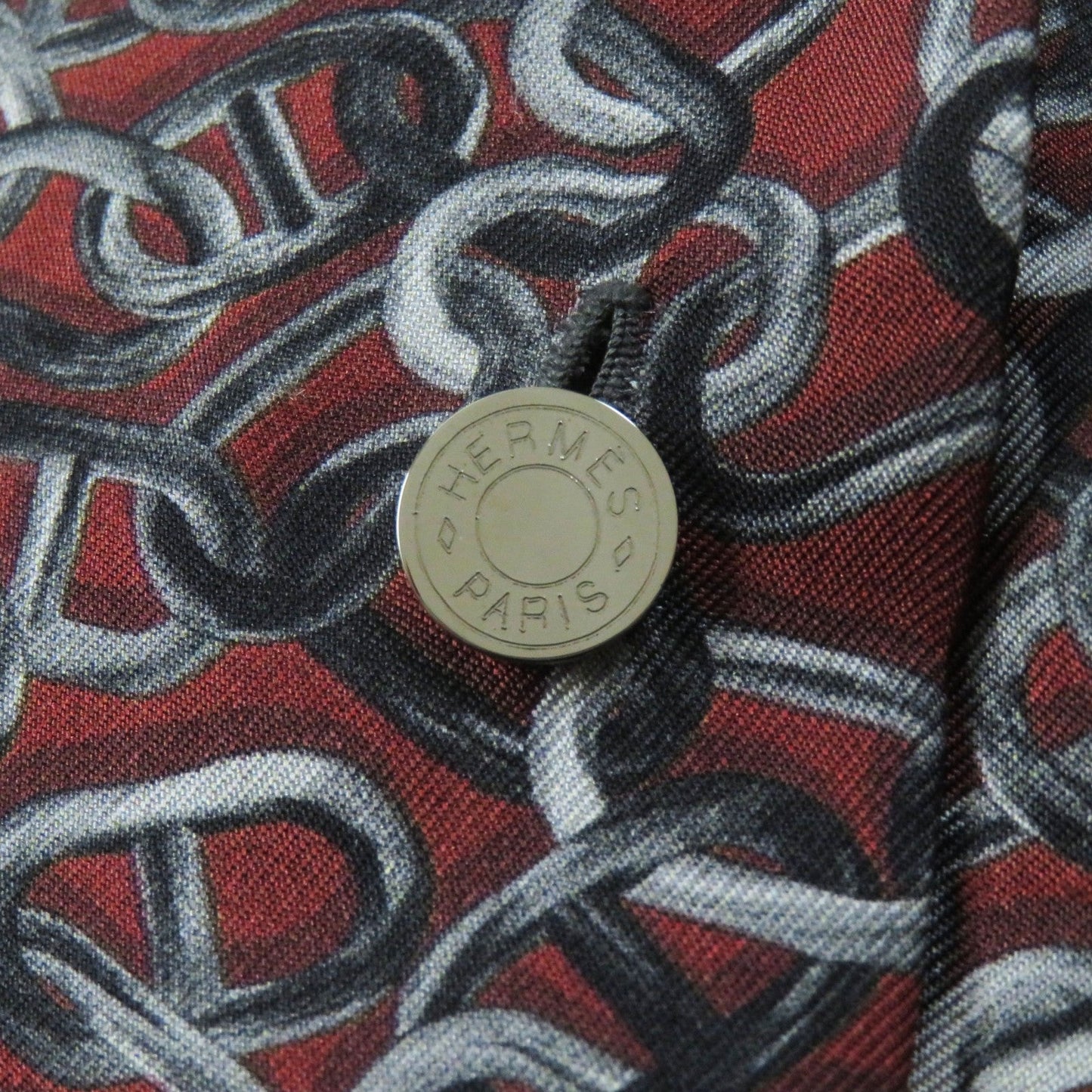 HERMES Long sleeve shirt silk Red Black type