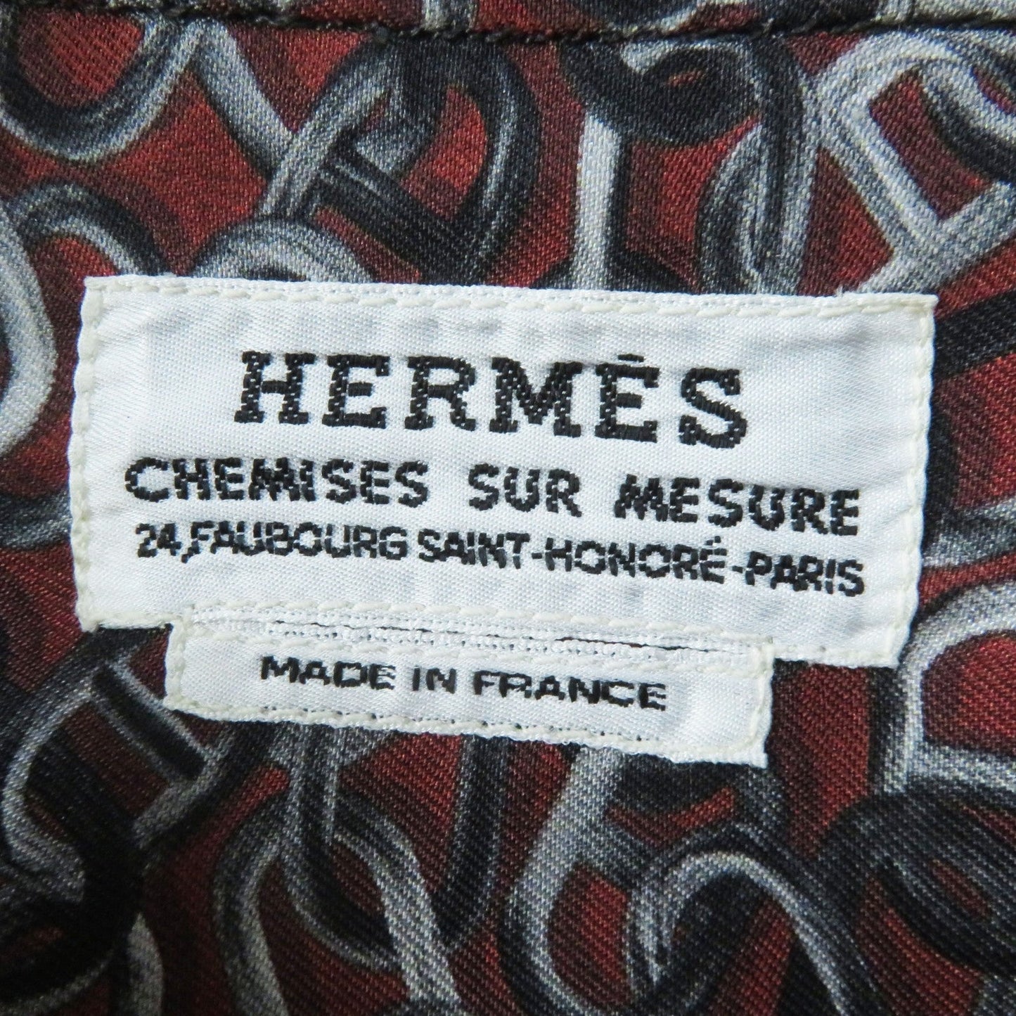 HERMES Long sleeve shirt silk Red Black type