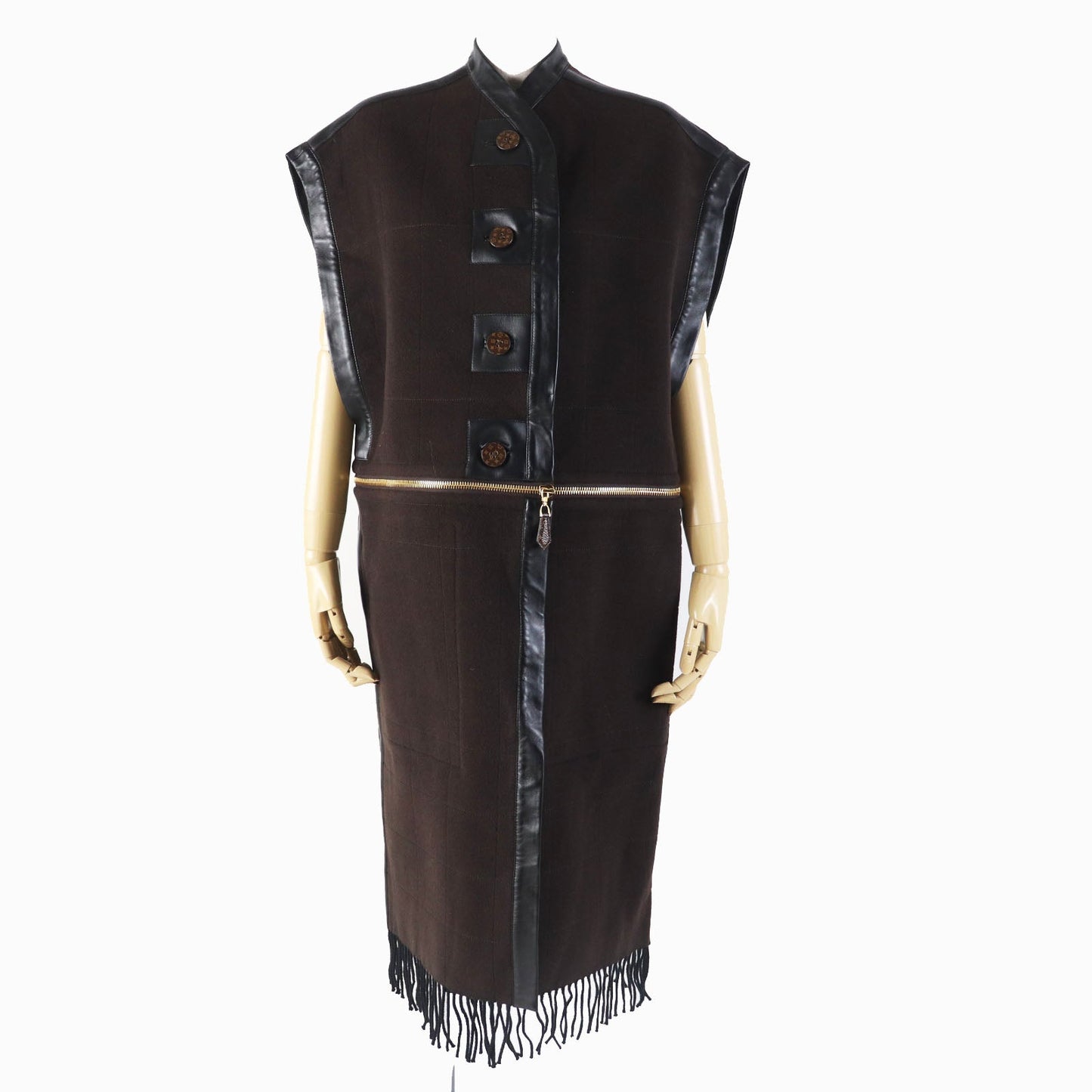 LOUIS VUITTON Best wool Black brown 34