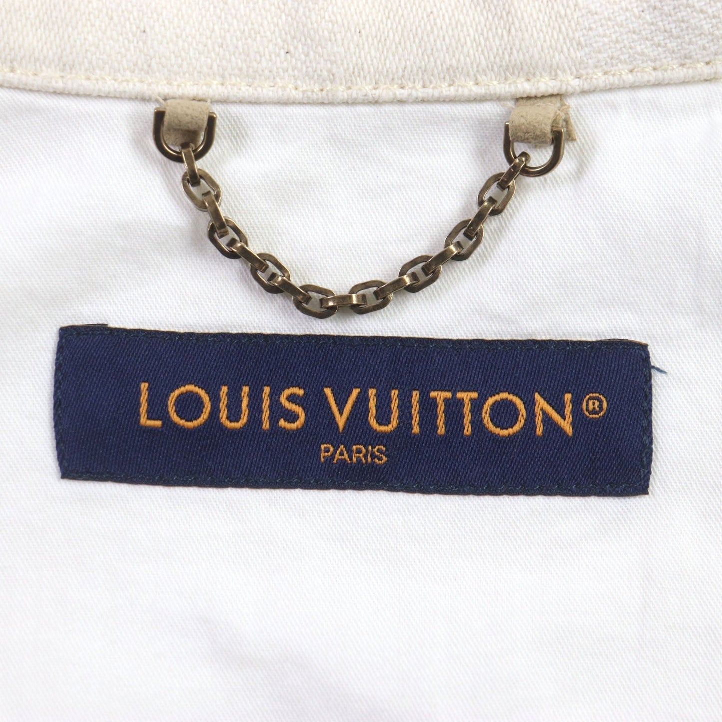 LOUIS VUITTON Denim Jacket 1AFQZO cotton light beige Damier S