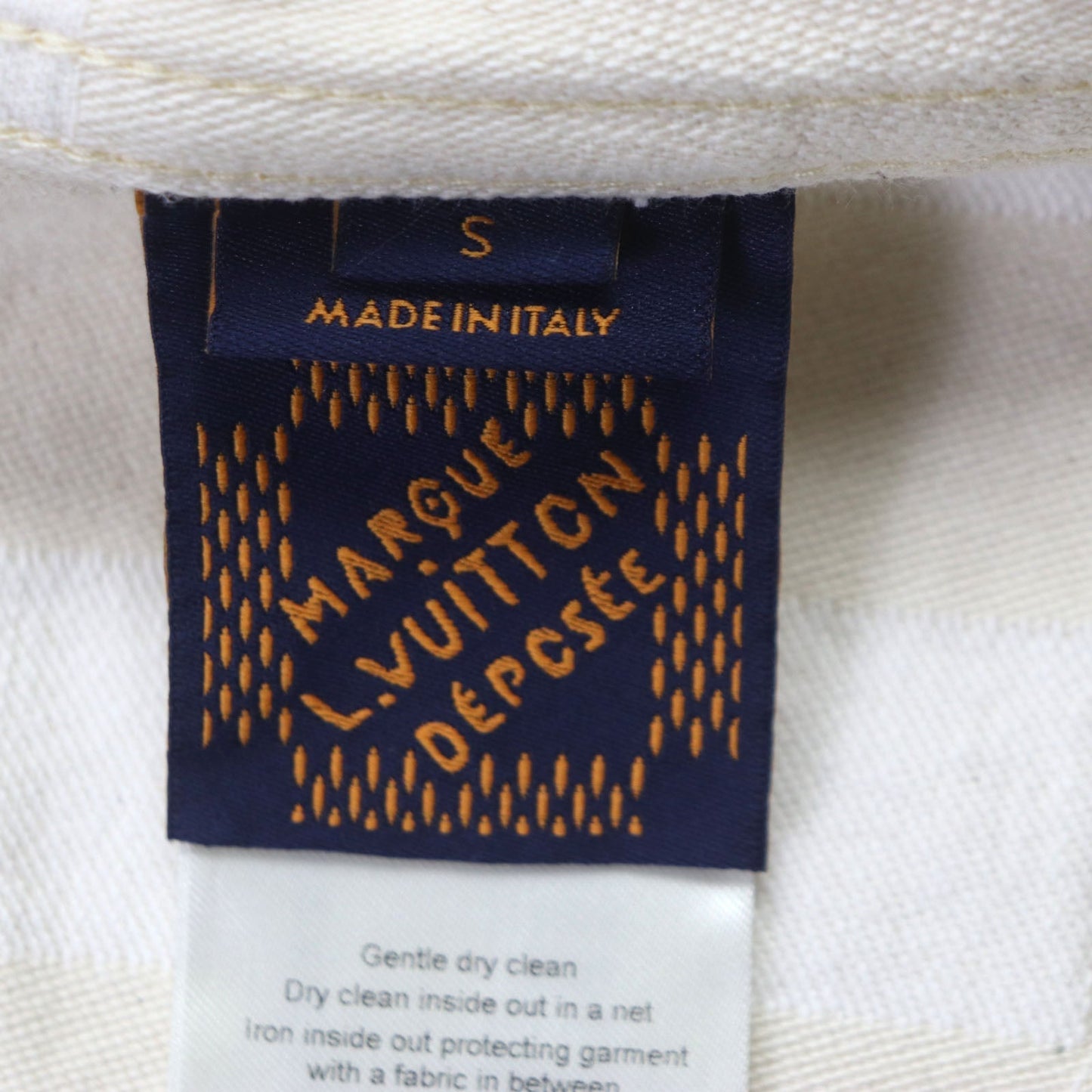 LOUIS VUITTON Denim Jacket 1AFQZO cotton light beige Damier S