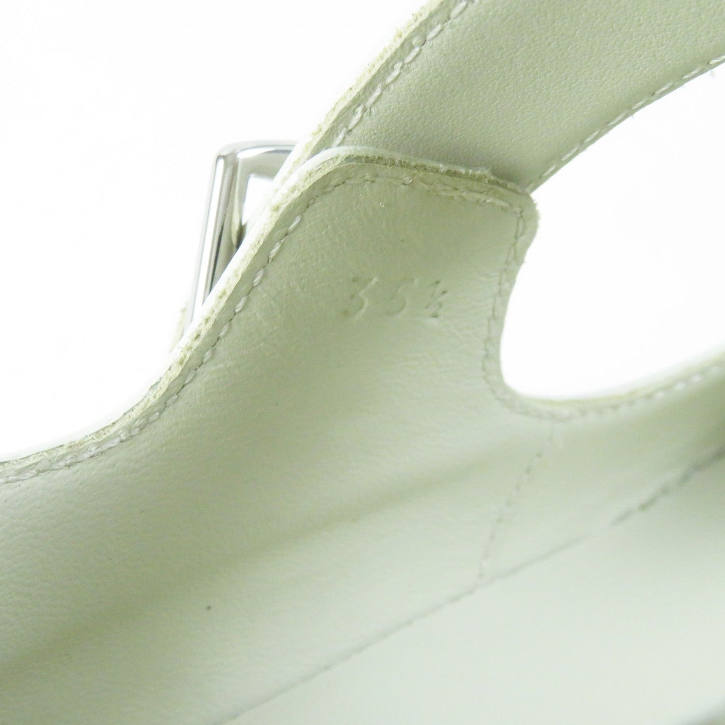 HERMES Leather shoes leather Ivory black Hoxton H Cadenas 35.5