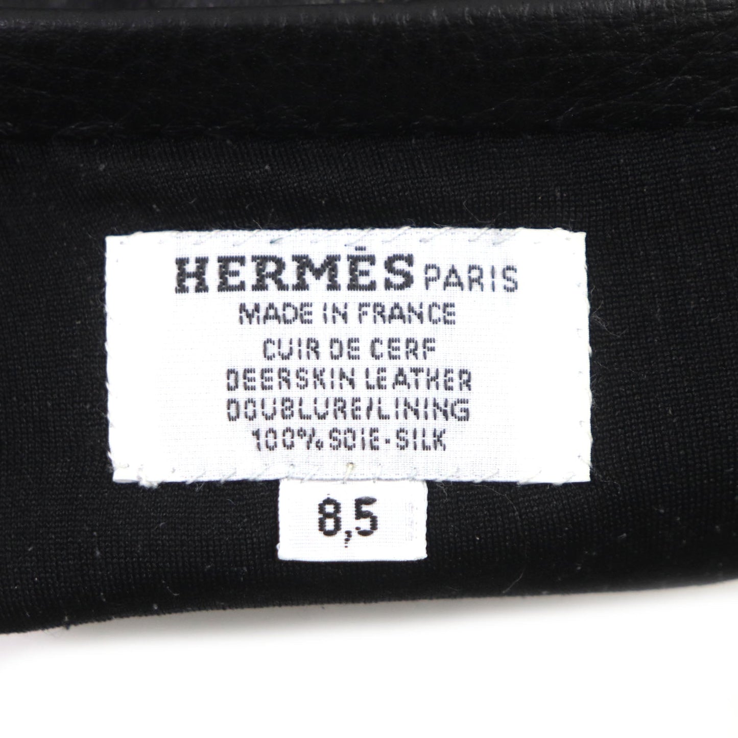HERMES gloves Dearskin black 8.5