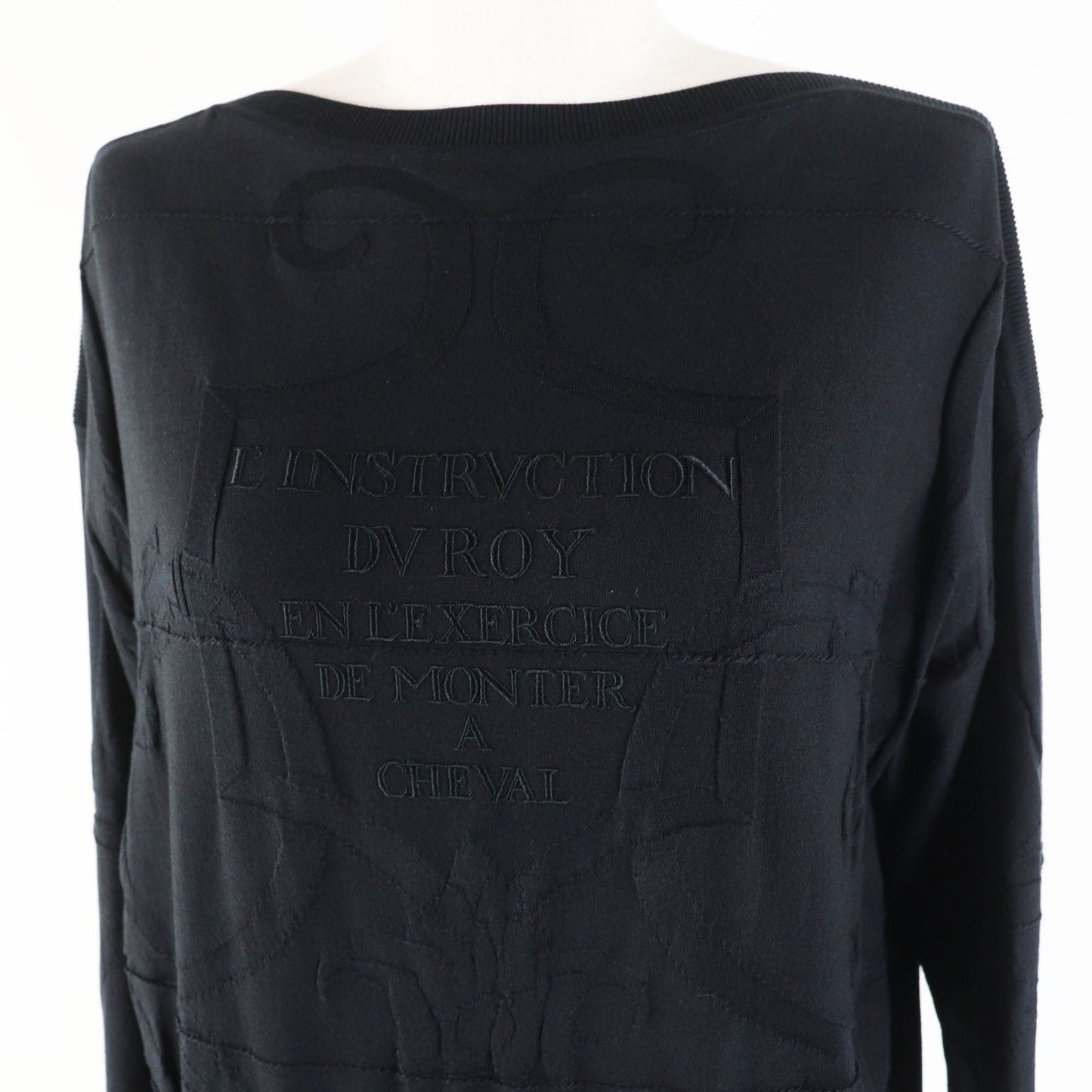 HERMES knit silk black L'INSTRVCTION DV ROY Teiogaku 36