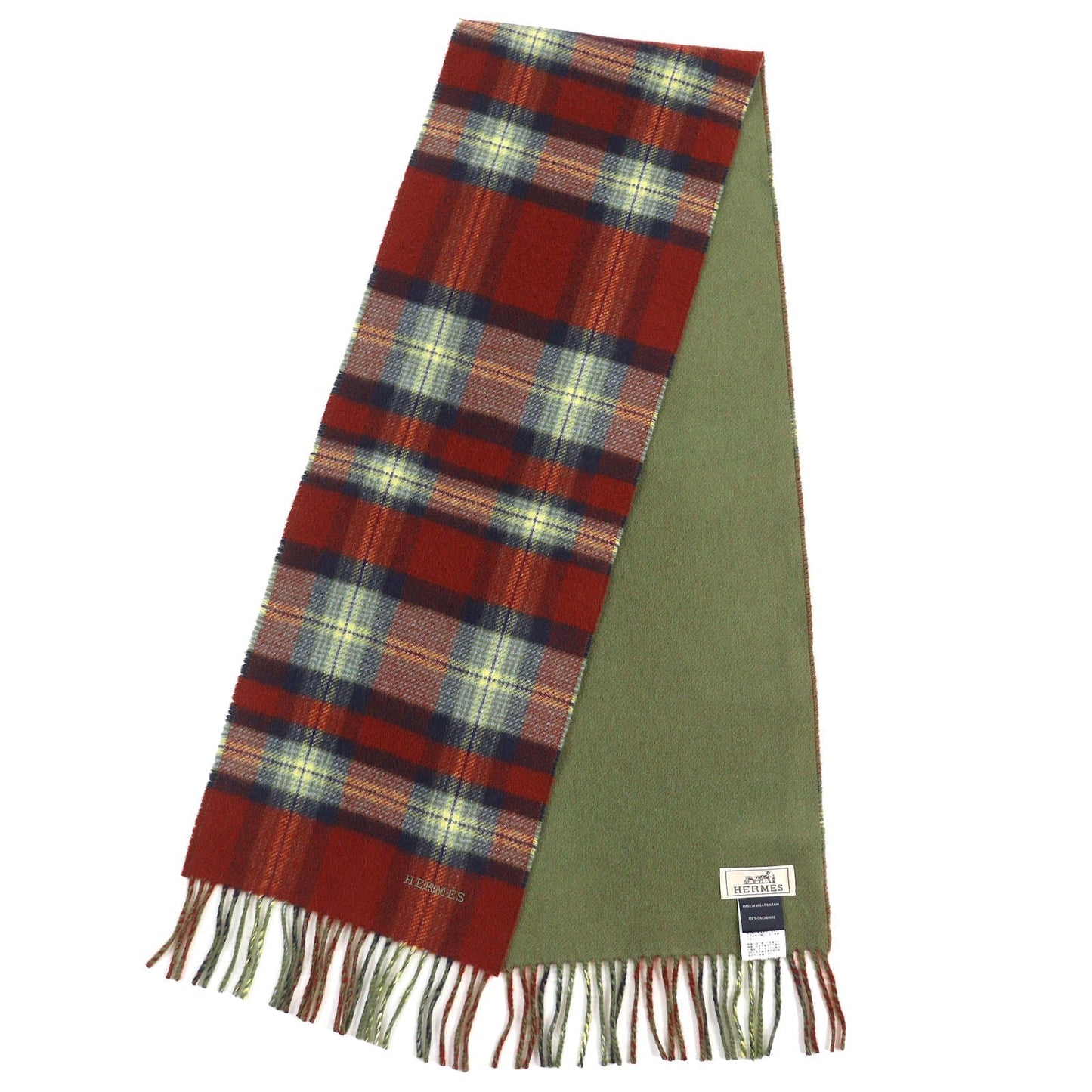 HERMES Scarf cashmere Red type Back to school