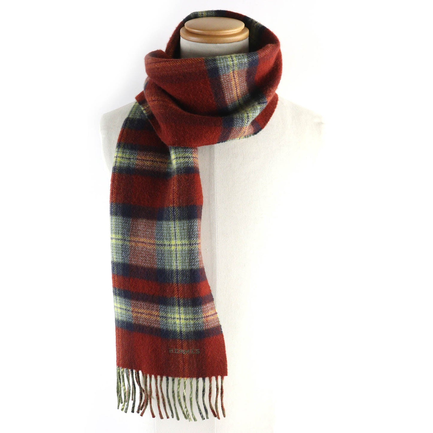 HERMES Scarf cashmere Red type Back to school