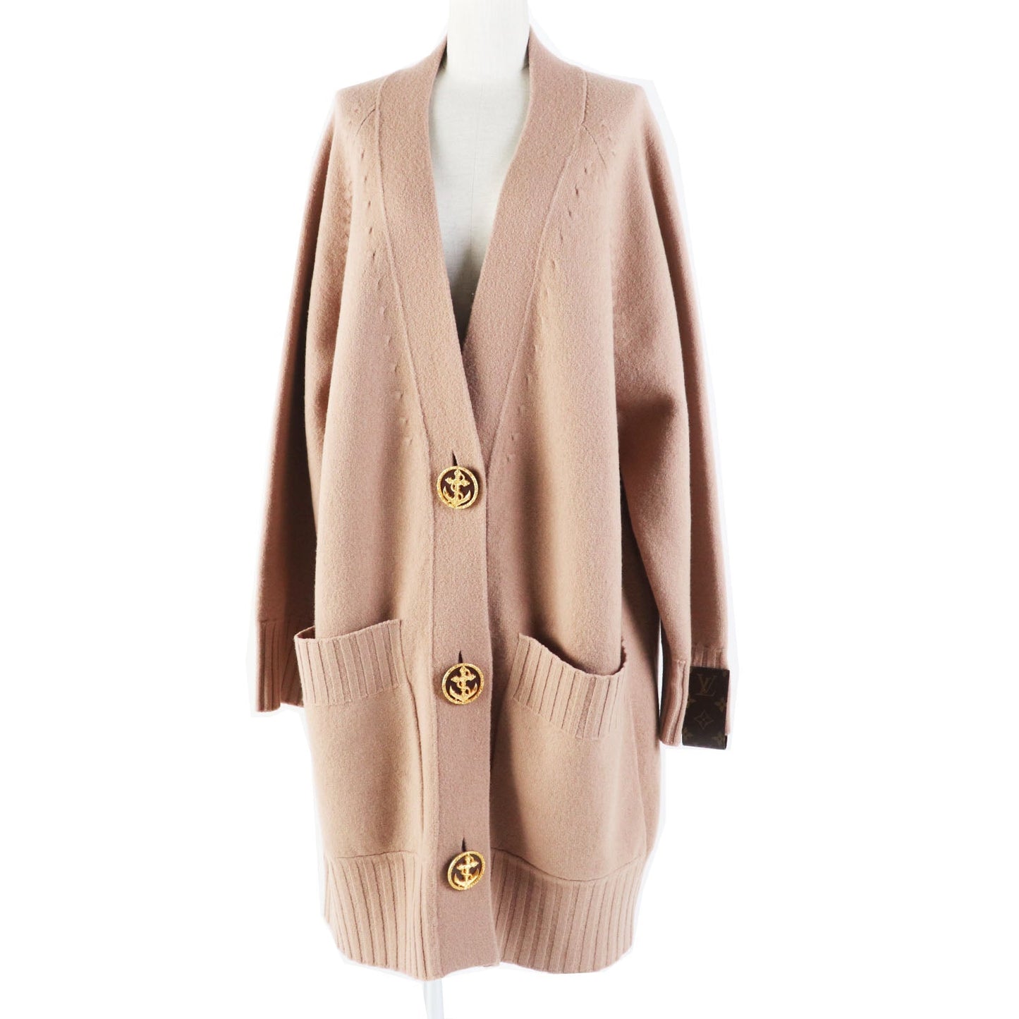 LOUIS VUITTON cardigan wool Brown M