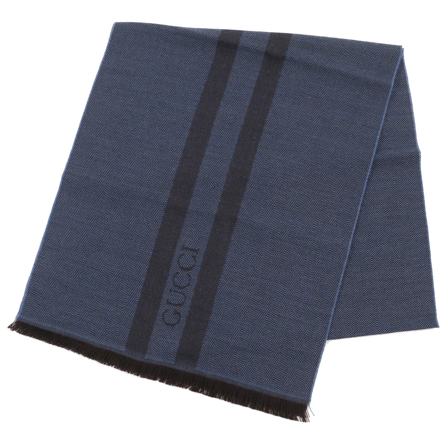 GUCCI Scarf wool Blue brown