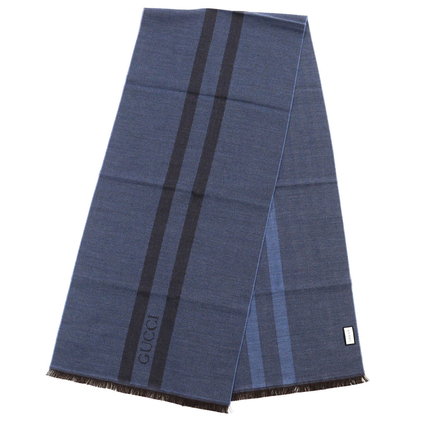 GUCCI Scarf wool Blue brown