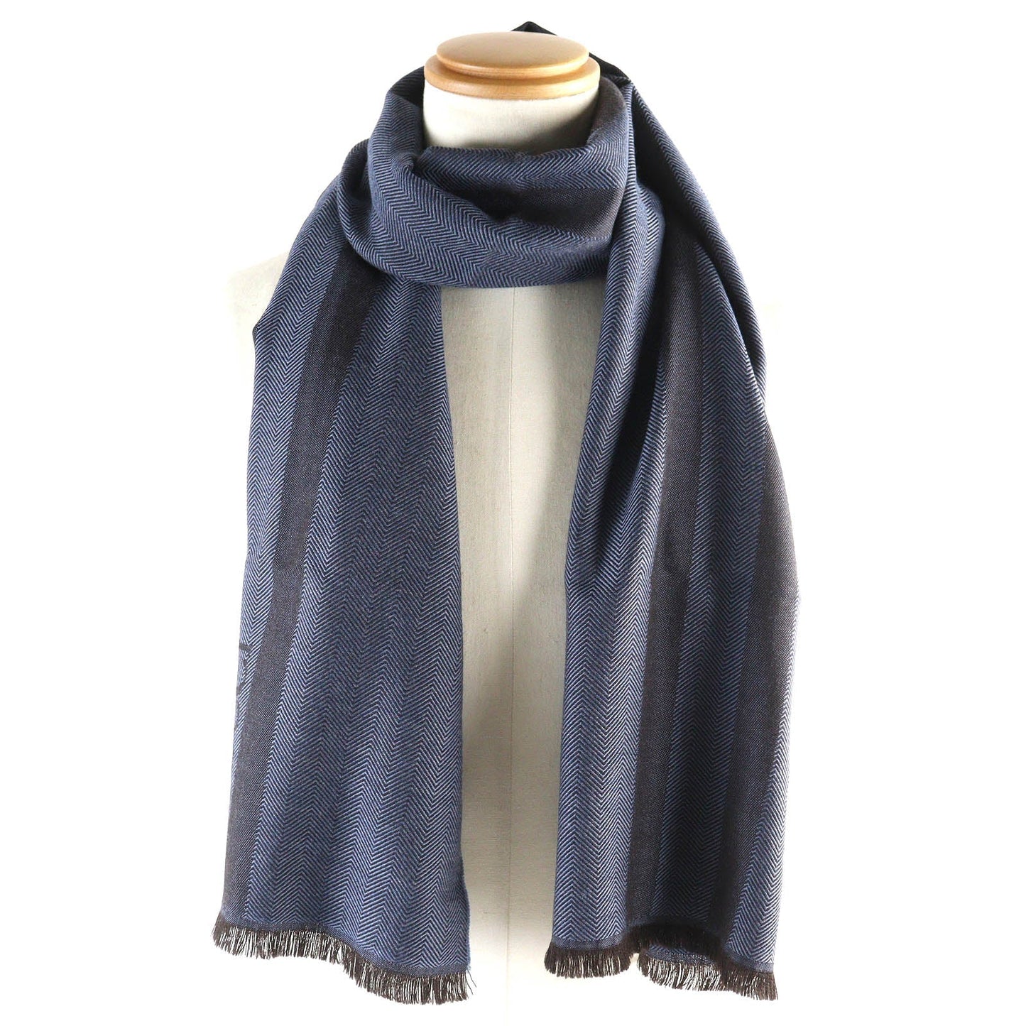 GUCCI Scarf wool Blue brown