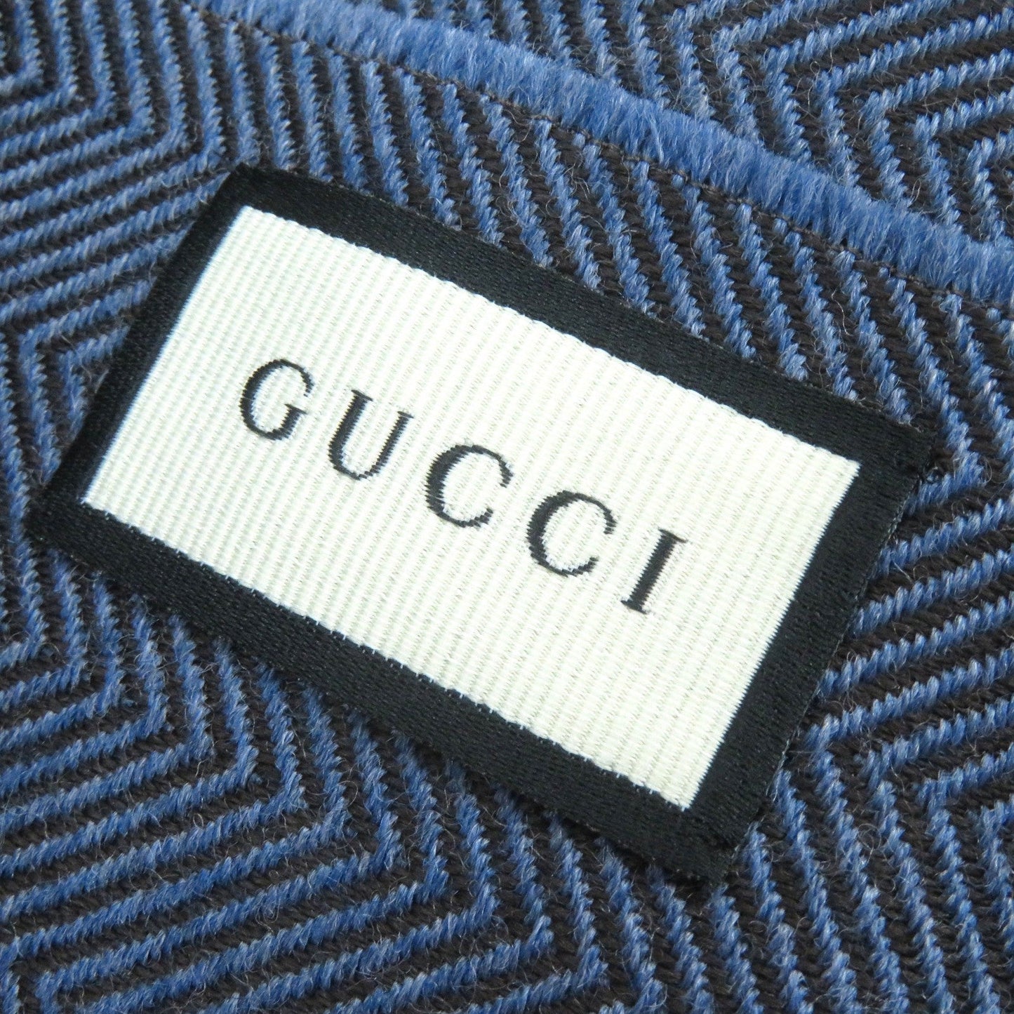 GUCCI Scarf wool Blue brown