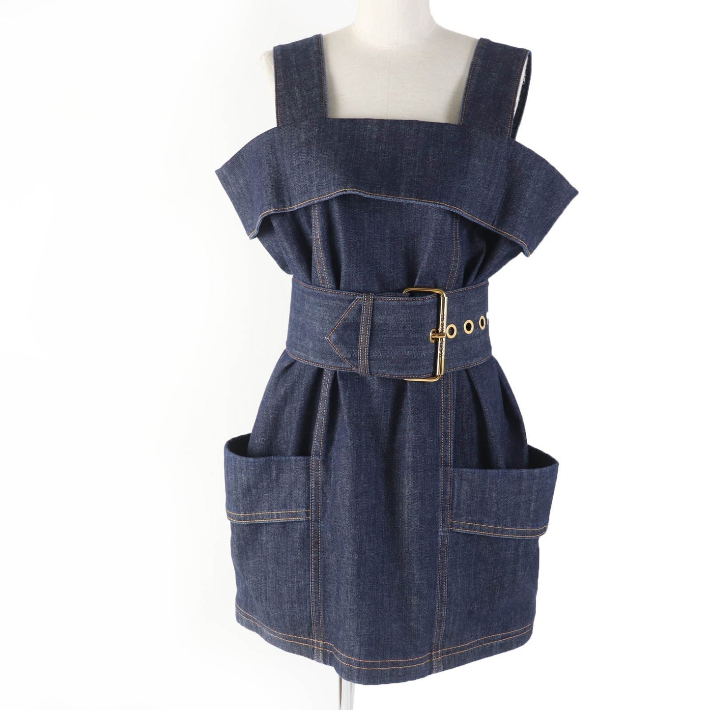 LOUIS VUITTON dress 1ABDVU cotton Indigo blue 34