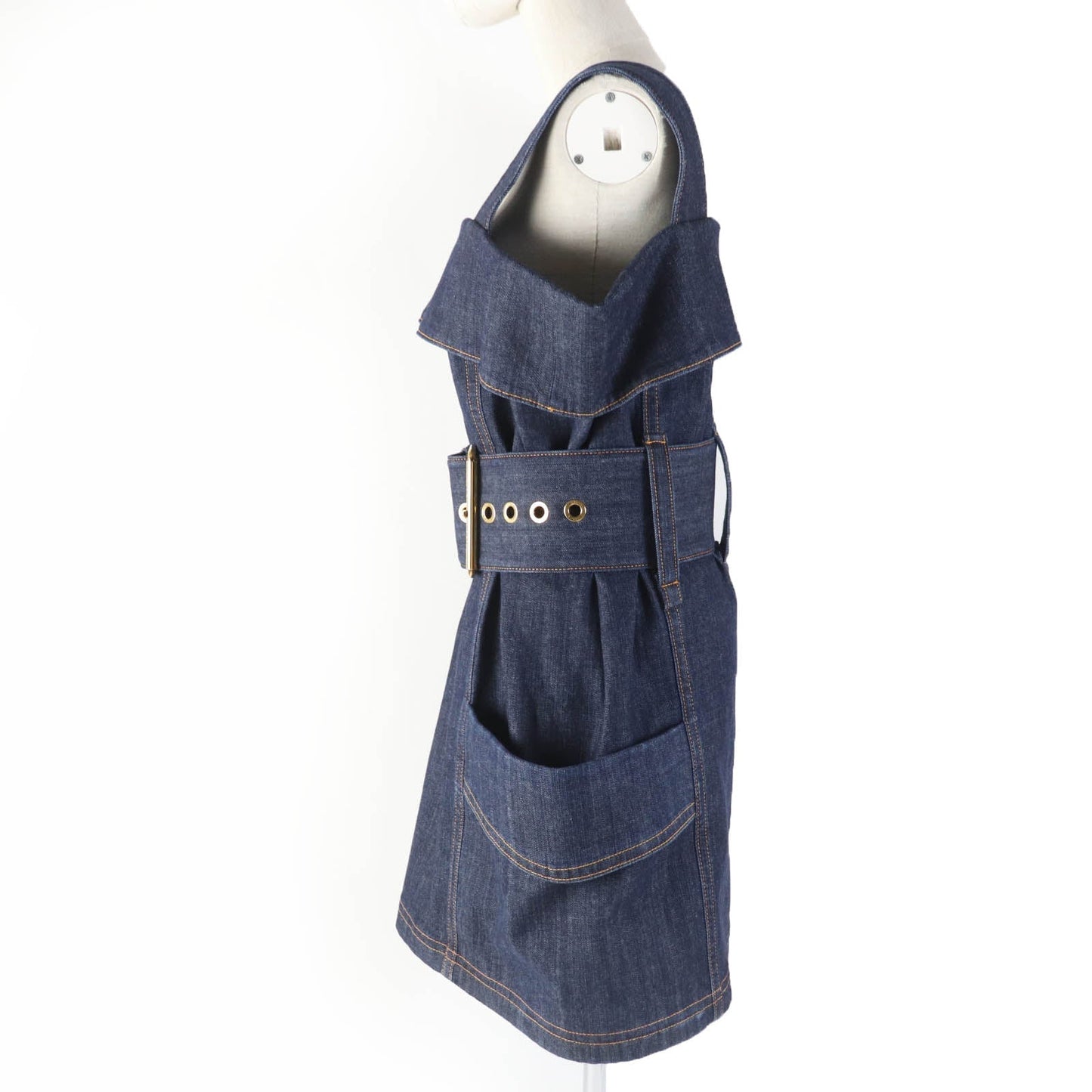 LOUIS VUITTON dress 1ABDVU cotton Indigo blue 34