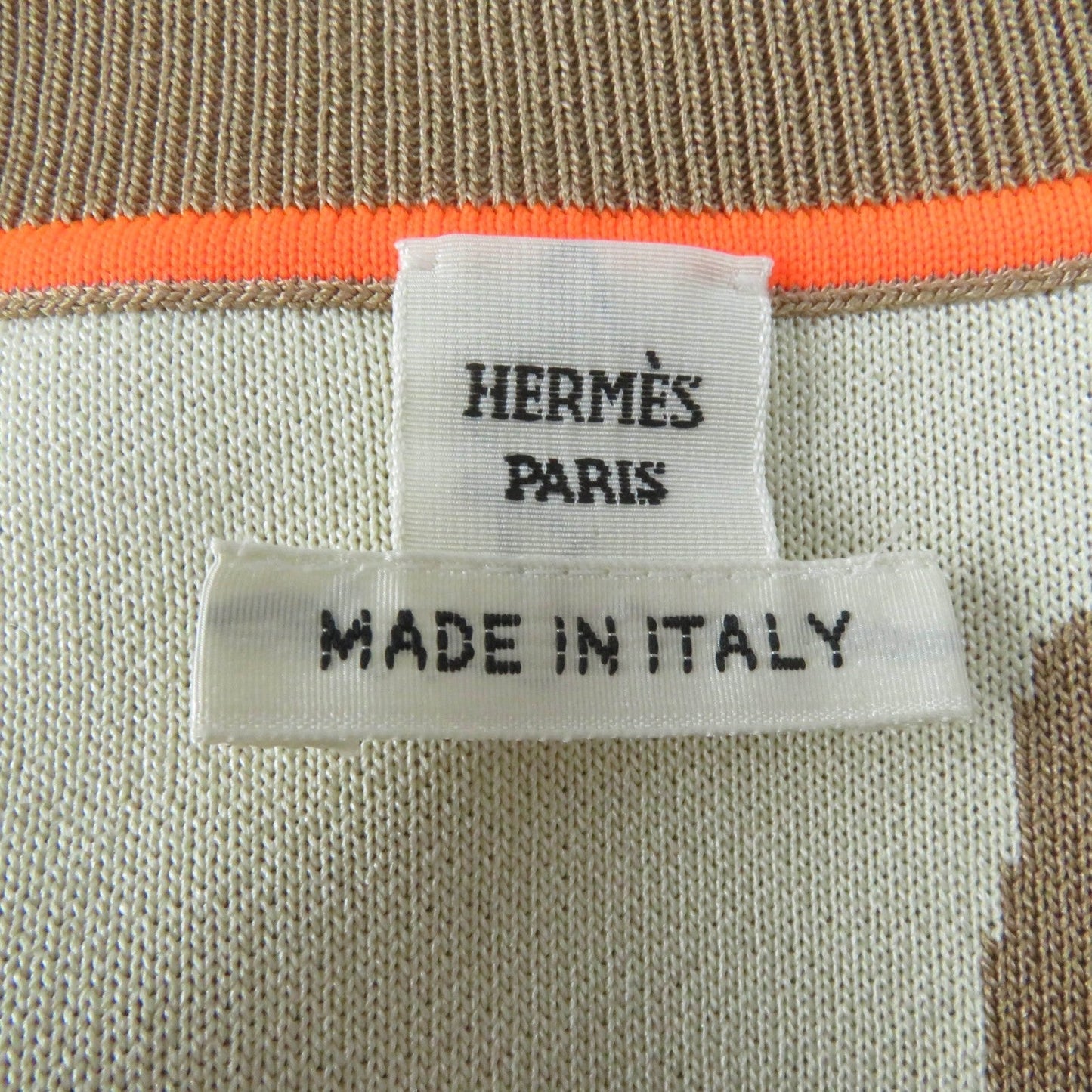 HERMES knit 2H2646DU silk light brown JUNGLE LOVE 38
