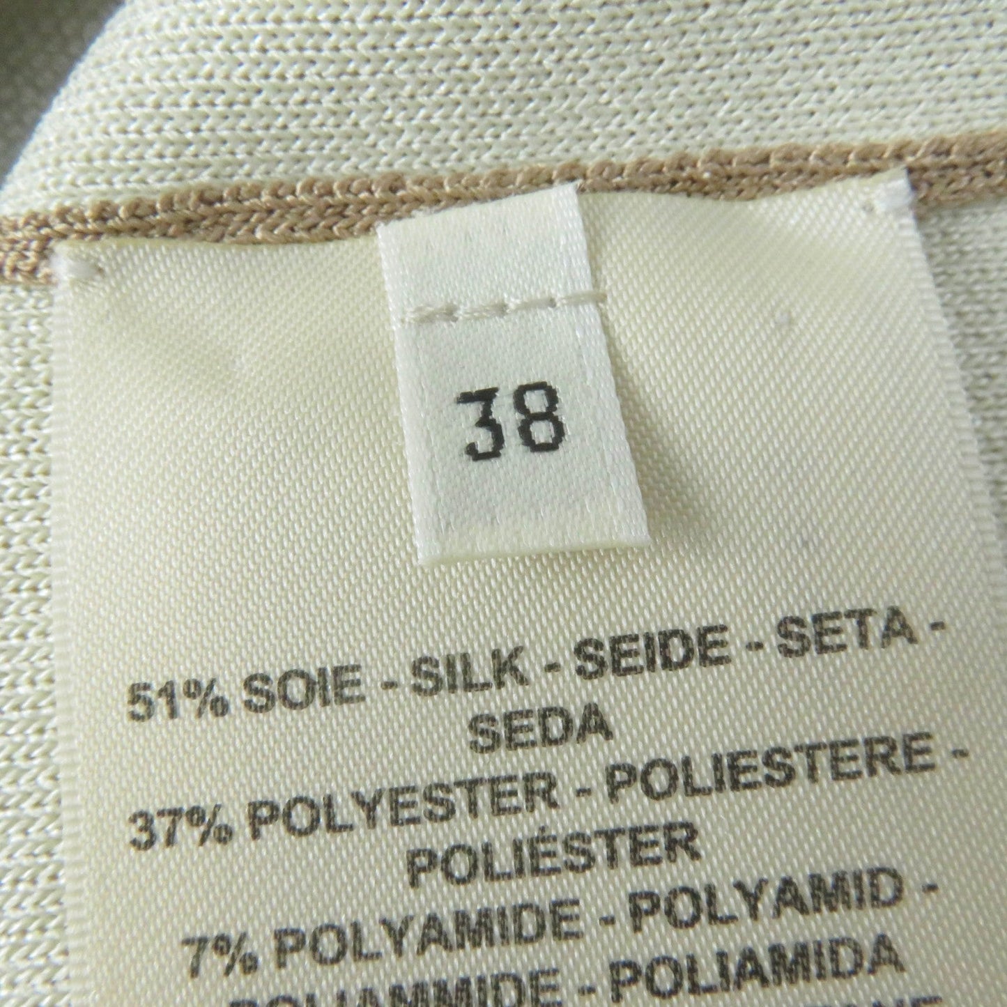 HERMES knit 2H2646DU silk light brown JUNGLE LOVE 38