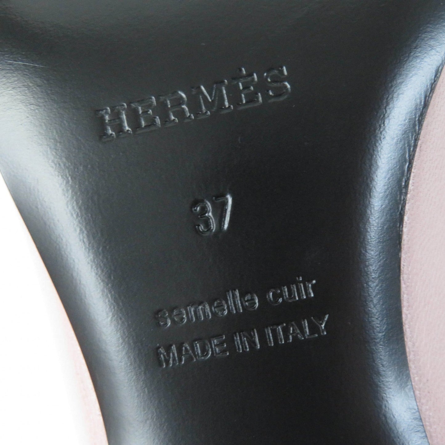 HERMES pumps leather Rose Polcelaine Infini 50 37
