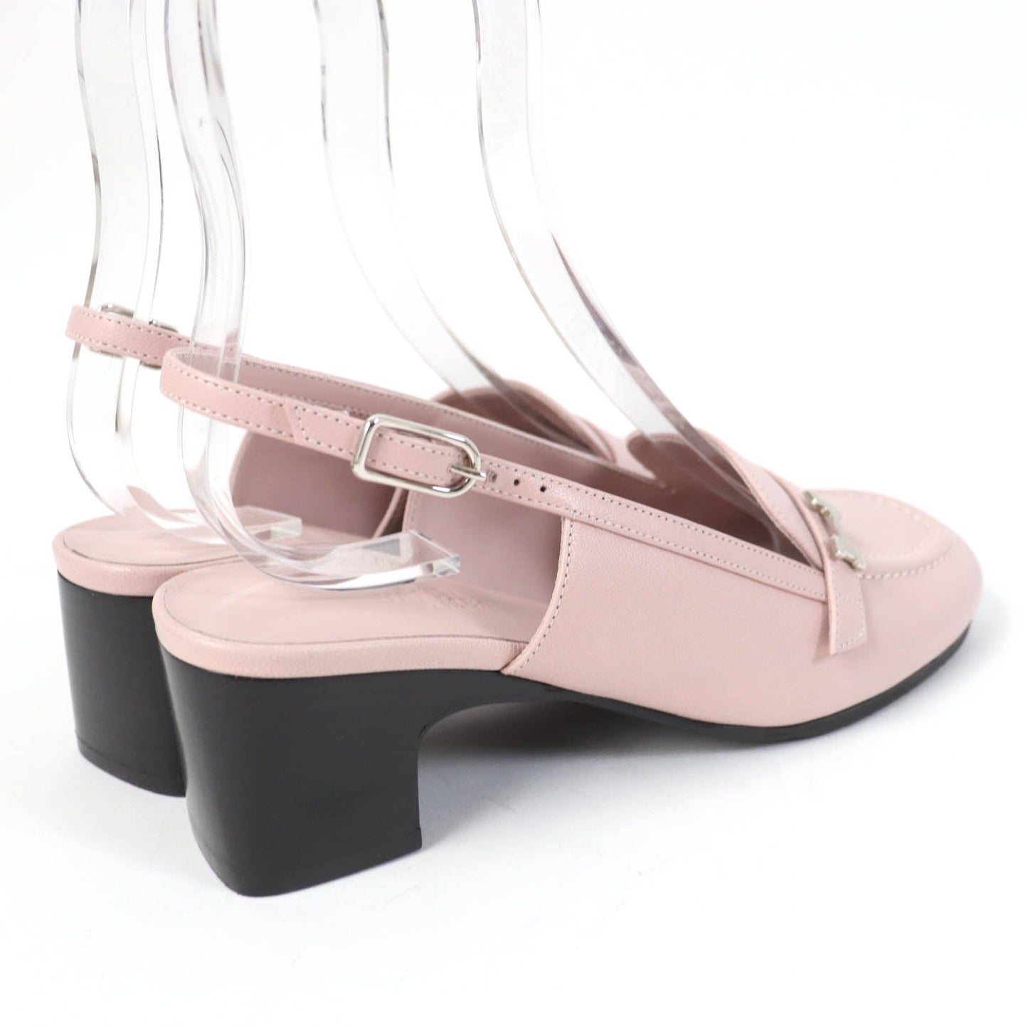 HERMES pumps leather Rose Polcelaine Infini 50 37